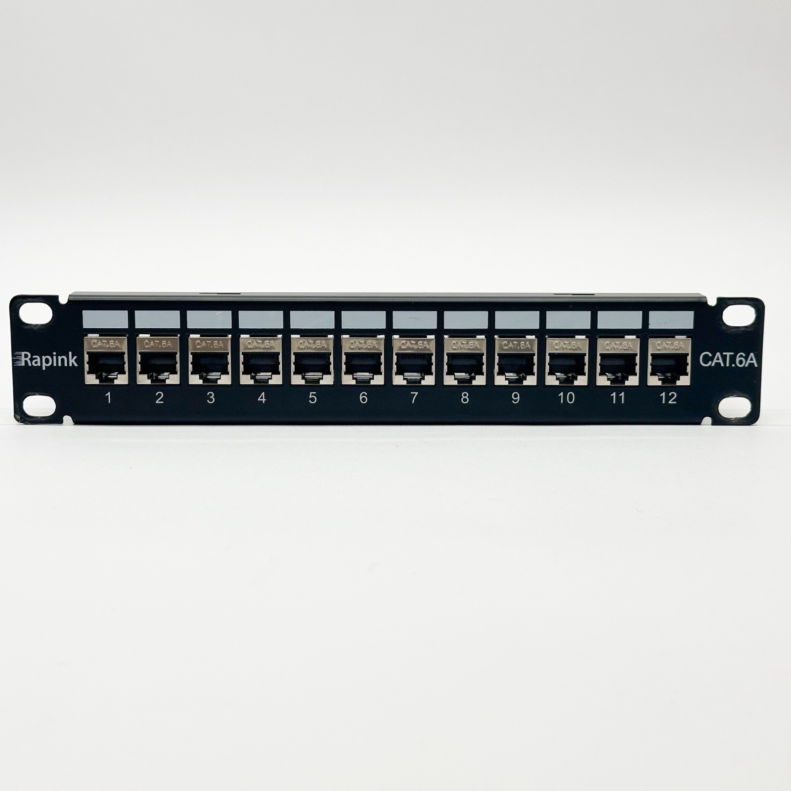iwillink 10Gbps Cat6A Patch Panel 12 Port, Keystone Patch Panel with Back Bar