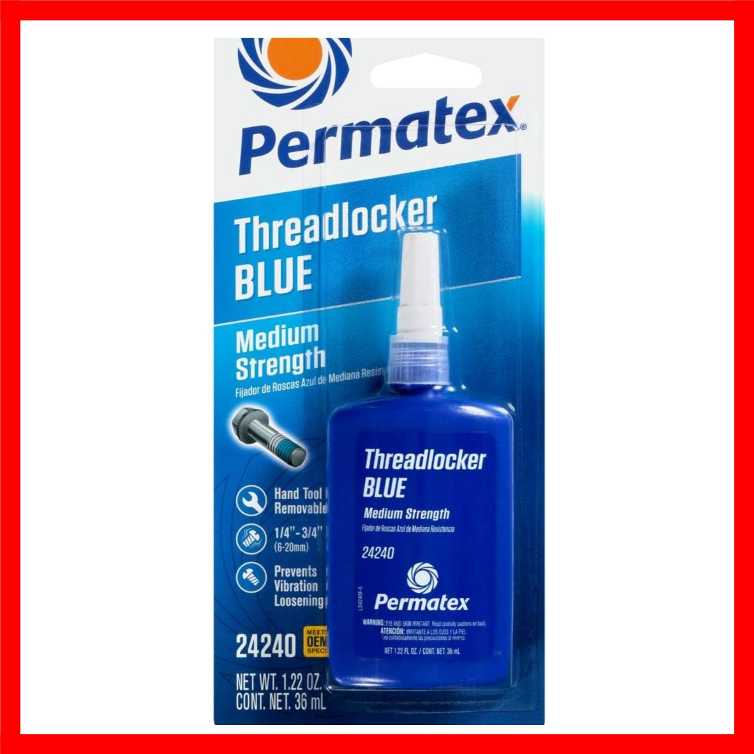 Medium Strength Threadlocker Blue, 36 ml, Automotive Threadlocker For Prevent...