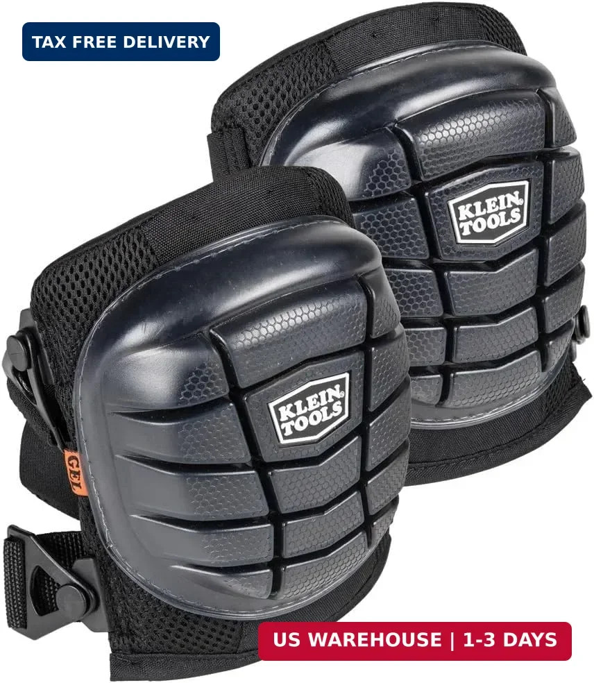 KLEIN TOOLS 60184 Knee Pads, Lightweight Gel Knee Pads with Slip Resistant Rubbe