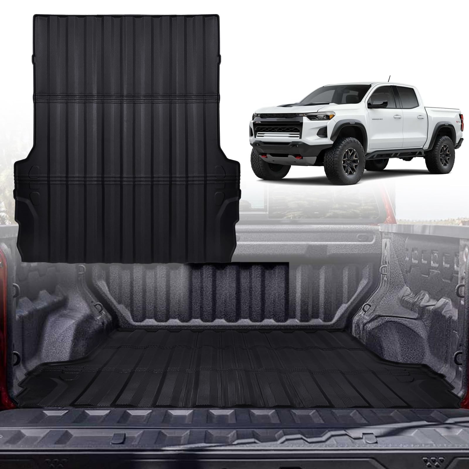 Truck Bed Mat for Chevy Colorado/GMC Canyon 2026 2025 2024 2023, 5FT Rubber B...