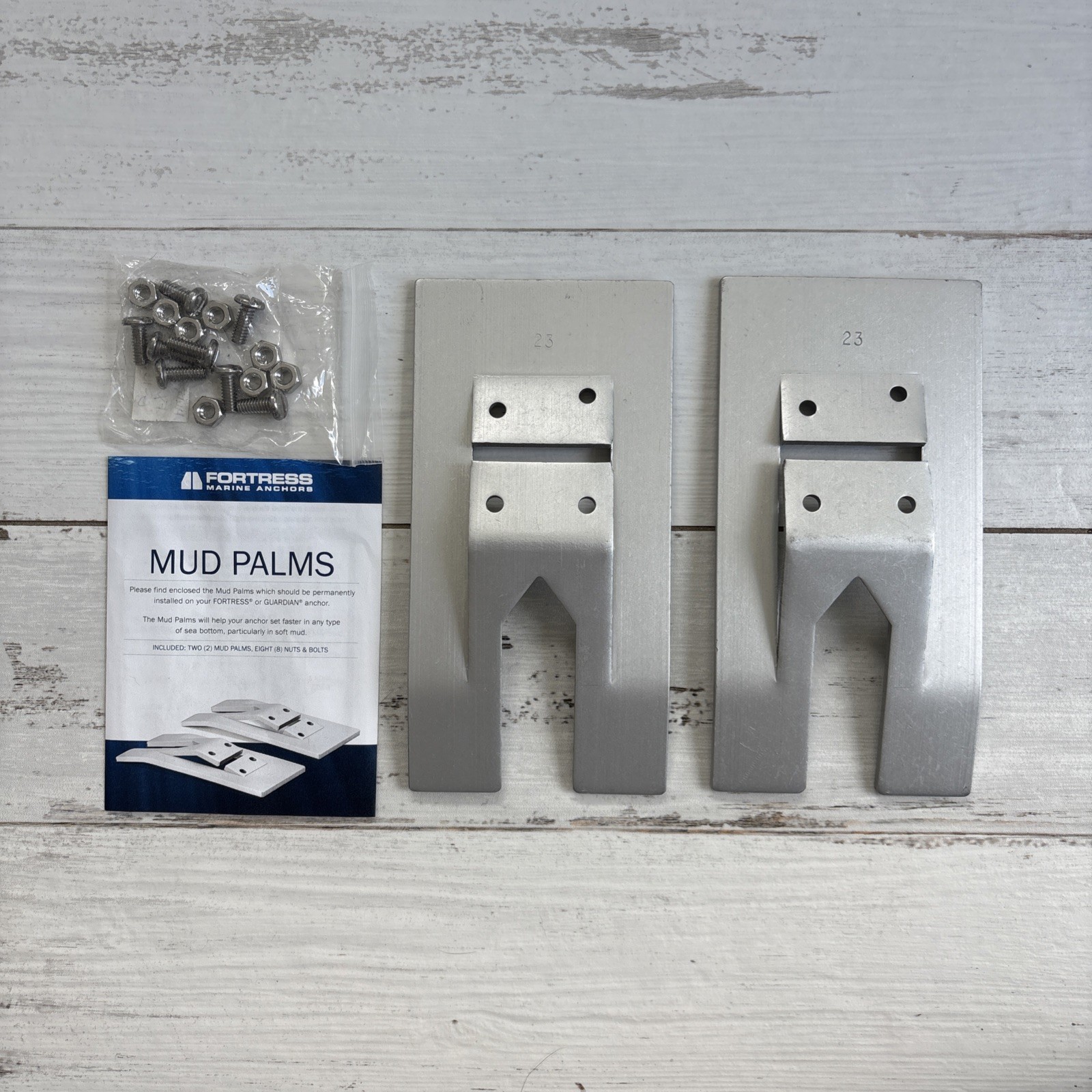 NEW Fortress Anchor Mud Palms Set Pair with Hardware Stamped # 11