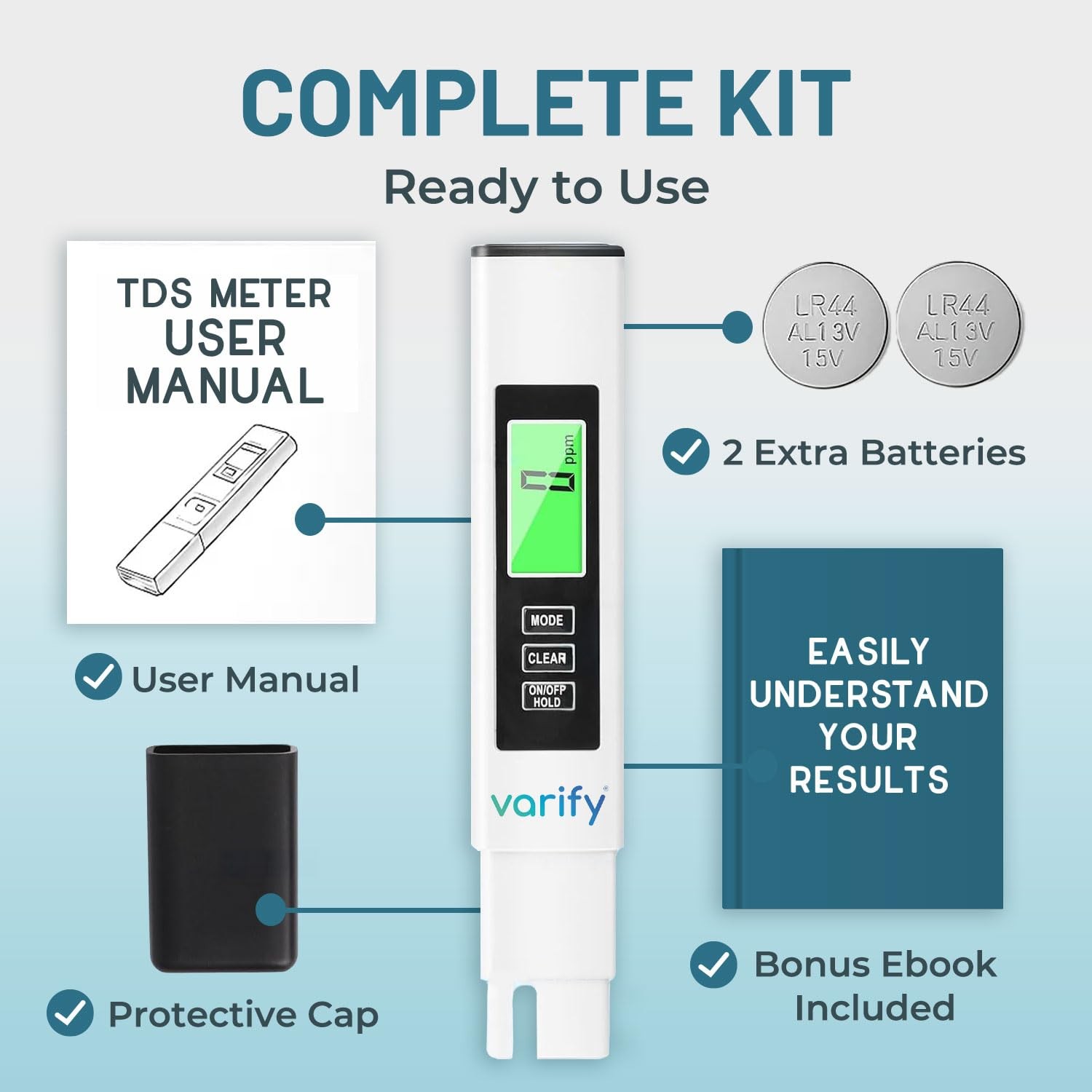 Instant 4-in-1 TDS Meter Digital Water Tester for Drinking Water | Accurate