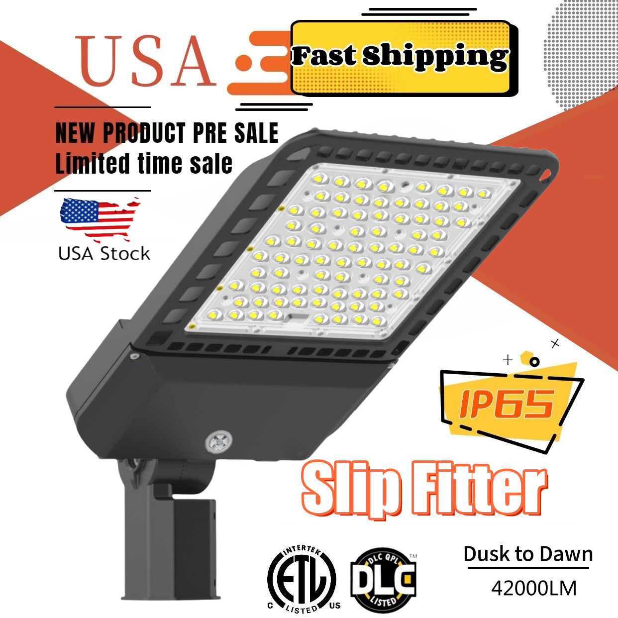 LED Shoebox Parking Lot Light 300W Dusk to Dawn Street Area Commercial Lighting
