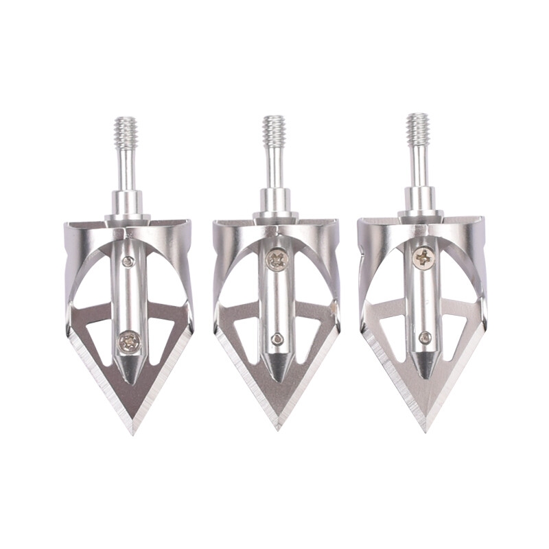 3pc 360 Broadheads 100Grain Hunting Archery Crossbow Bow Screw Arrow Points SI