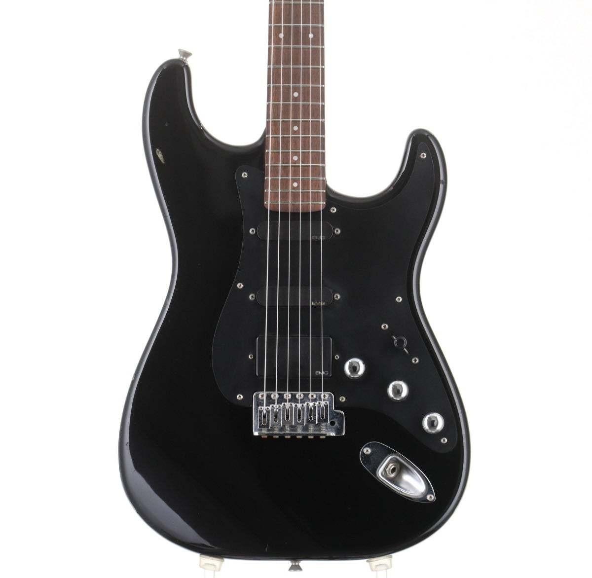 Moon Stratocaster Type Emg Black Used Electric Guitar