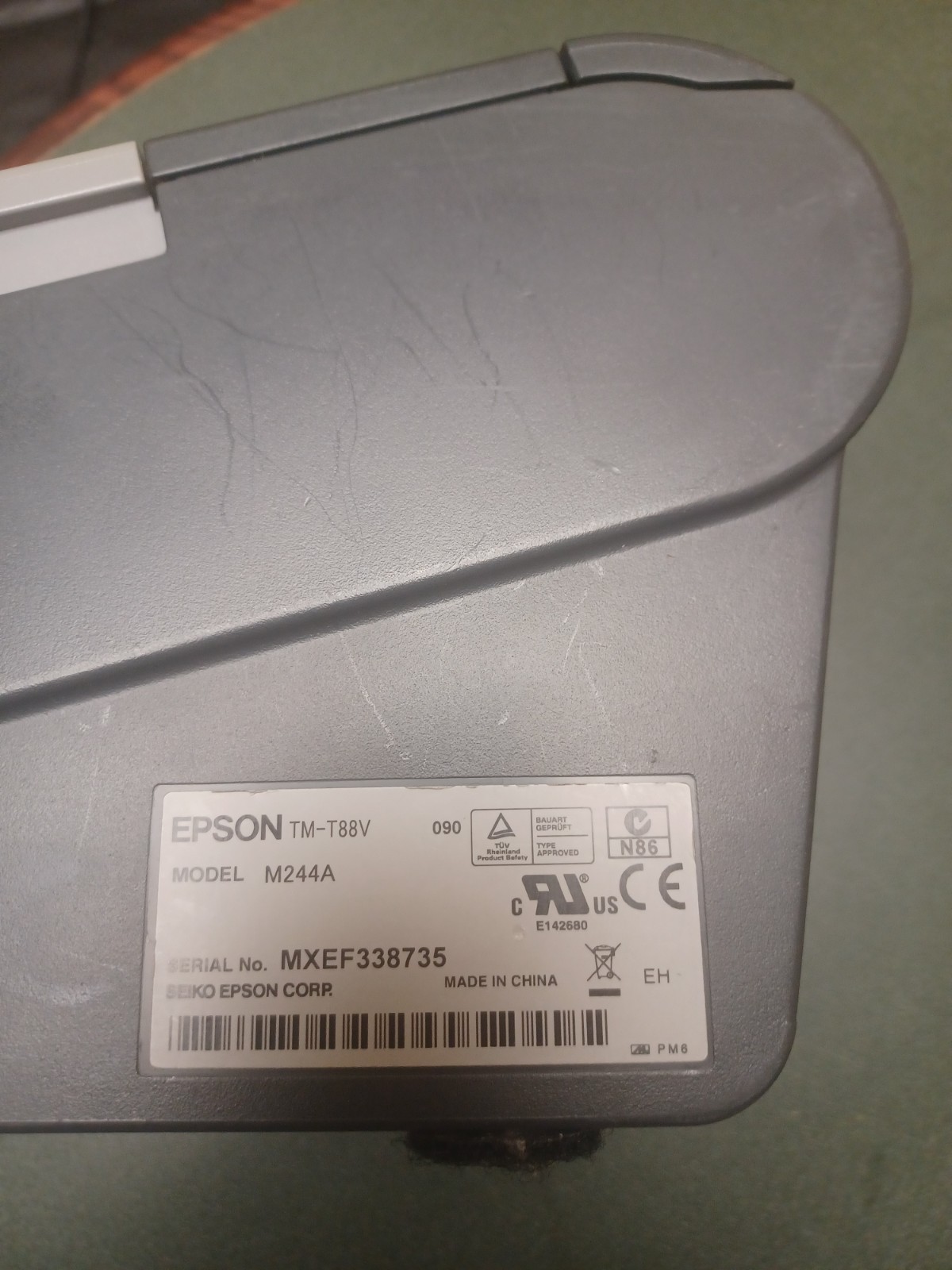 Epson TM-T88V Point of Sale Thermal Printer Without power supply No reserve
