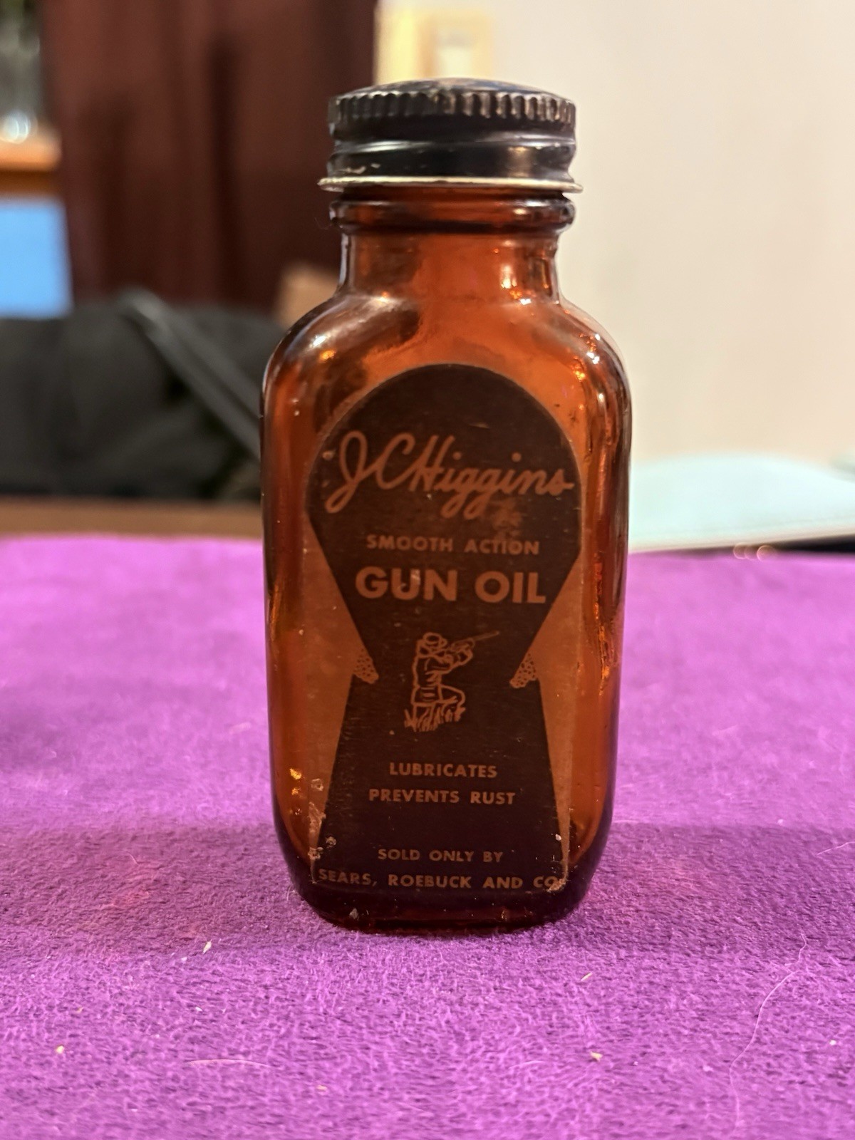 Vintage J.C. Higgins "Smooth Action" gun oil bottle
