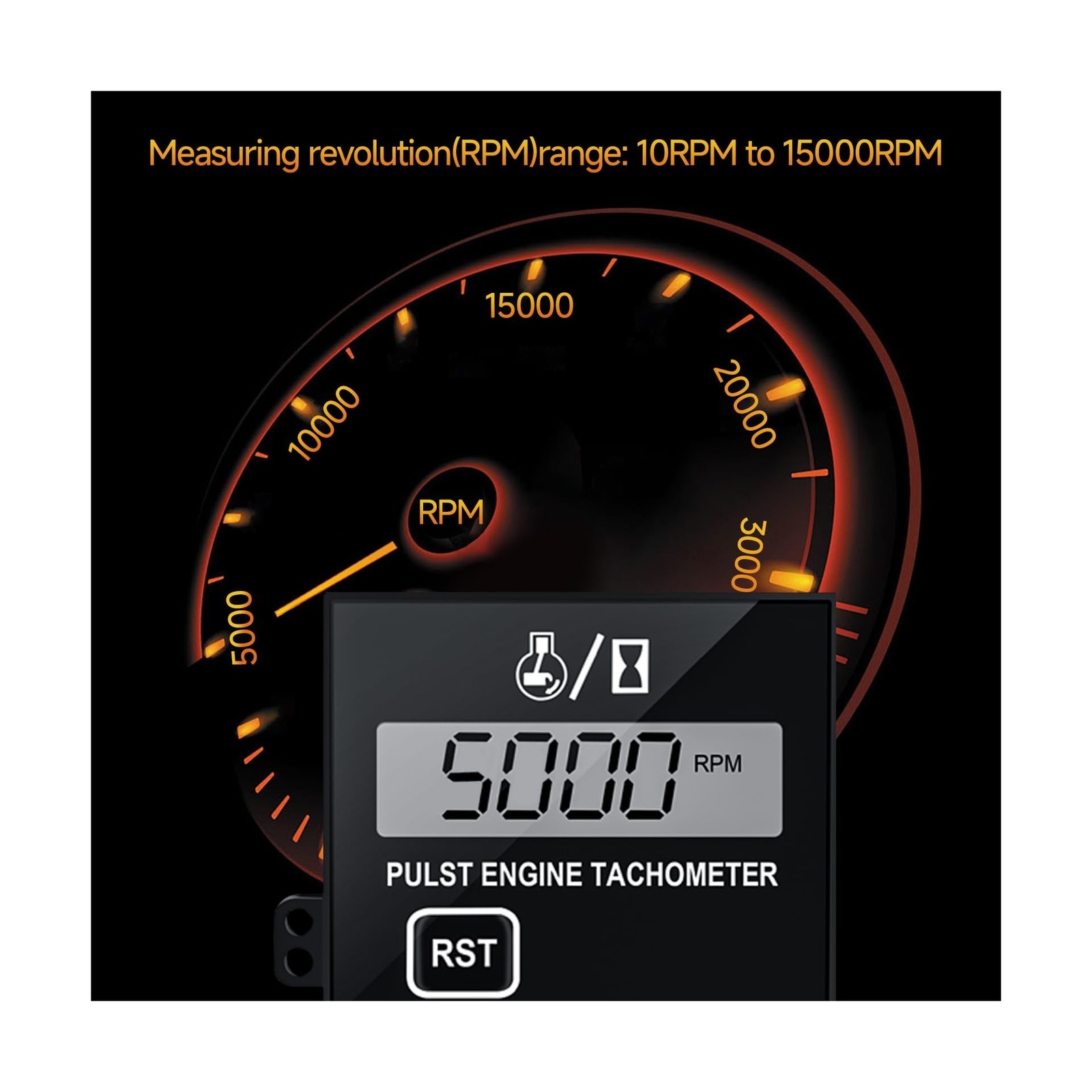 Chainsaw Tachometer-Digital Tachometer Tach Gauge Small Engine Tachometer Dig...