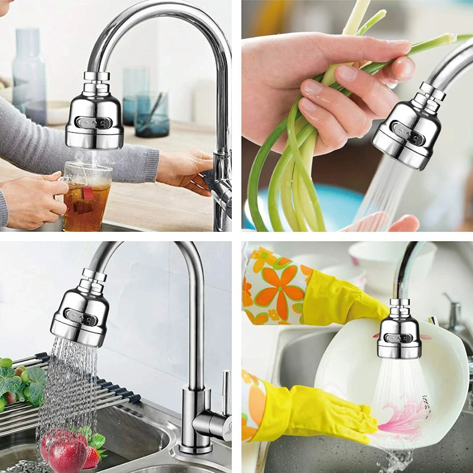 Kitchen Sink Faucet Nozzle 360° Rotating 3 Function Sprayer for Tap Aerator