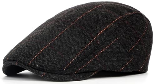 Xinveen Men's Newsboy Hats Winter Flat Ivy Gatsby Cap Irish One Size Black