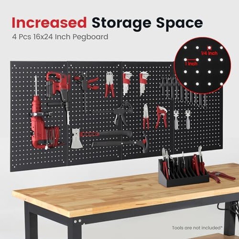Adjustable Height Work Table 60 In Garage Workbench W/ Storage Power Outlets New