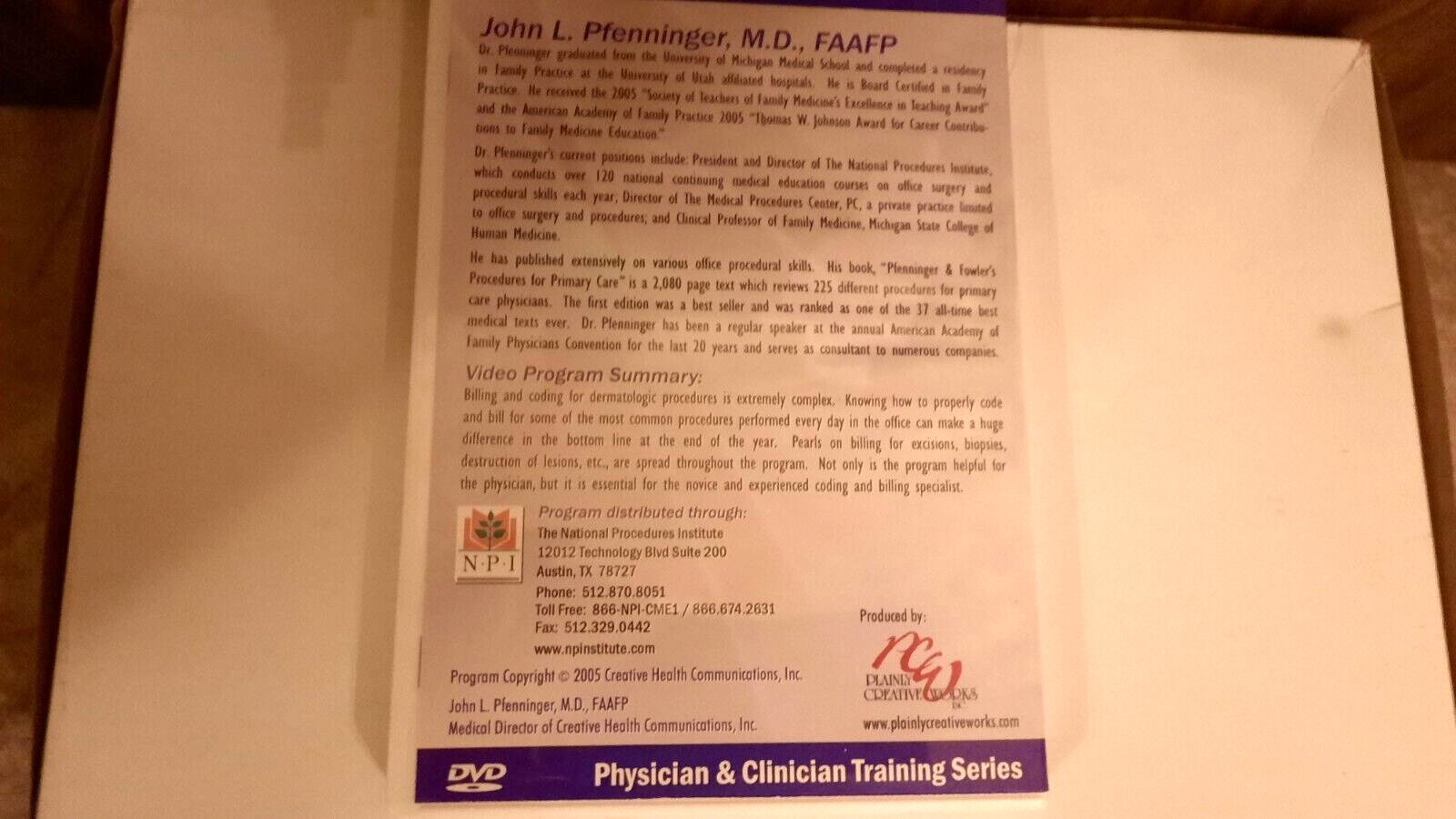 Billing/Coding for Dermatologic Procedures: Guide, Presentation, Education, DVD