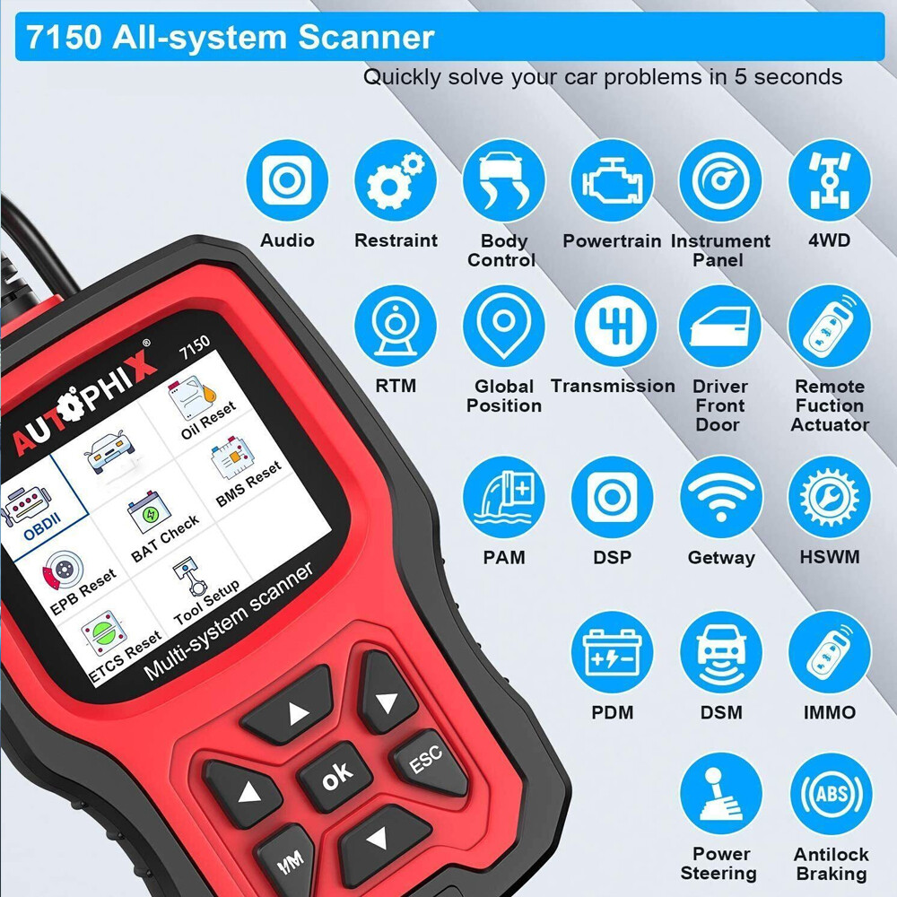 Fit For Ford OBD2 Scanner Full System Code Reader ABS SRS Reset Diagnostic Tool