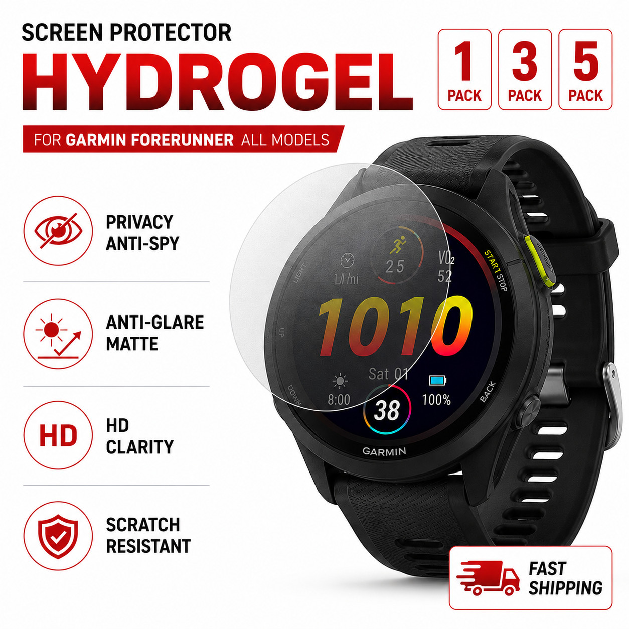 Garmin Forerunner All Models Anti-Glare Matte Screen Protector Hydrogel 1 3 5 PC