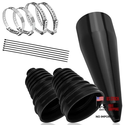 2PCS CV Boot Repair Kit, Silicone CV Axle Boot Repair Kit with Expander Black