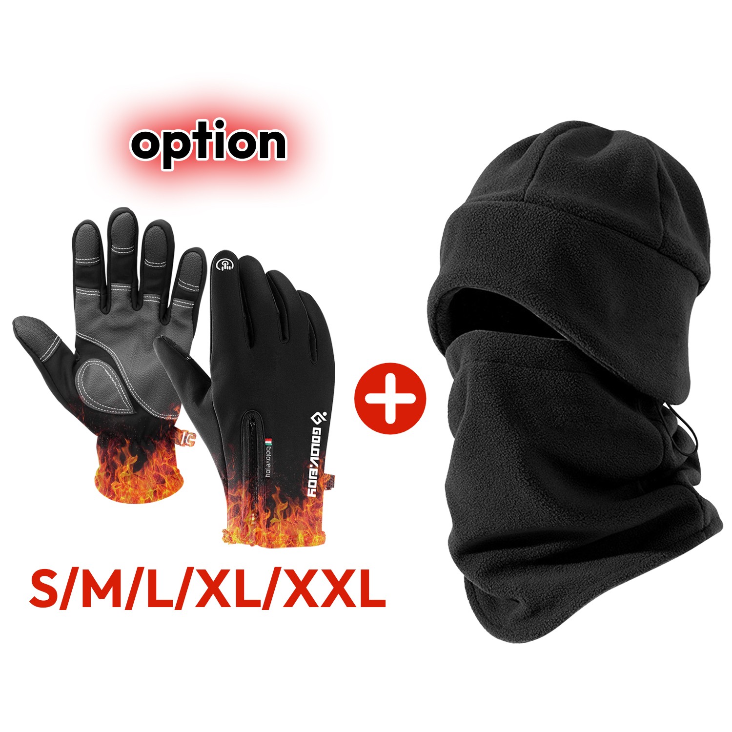 Touchscreen Ski Gloves&Scarf Hat Set - Windproof Cycling Gear for Outdoor Winter