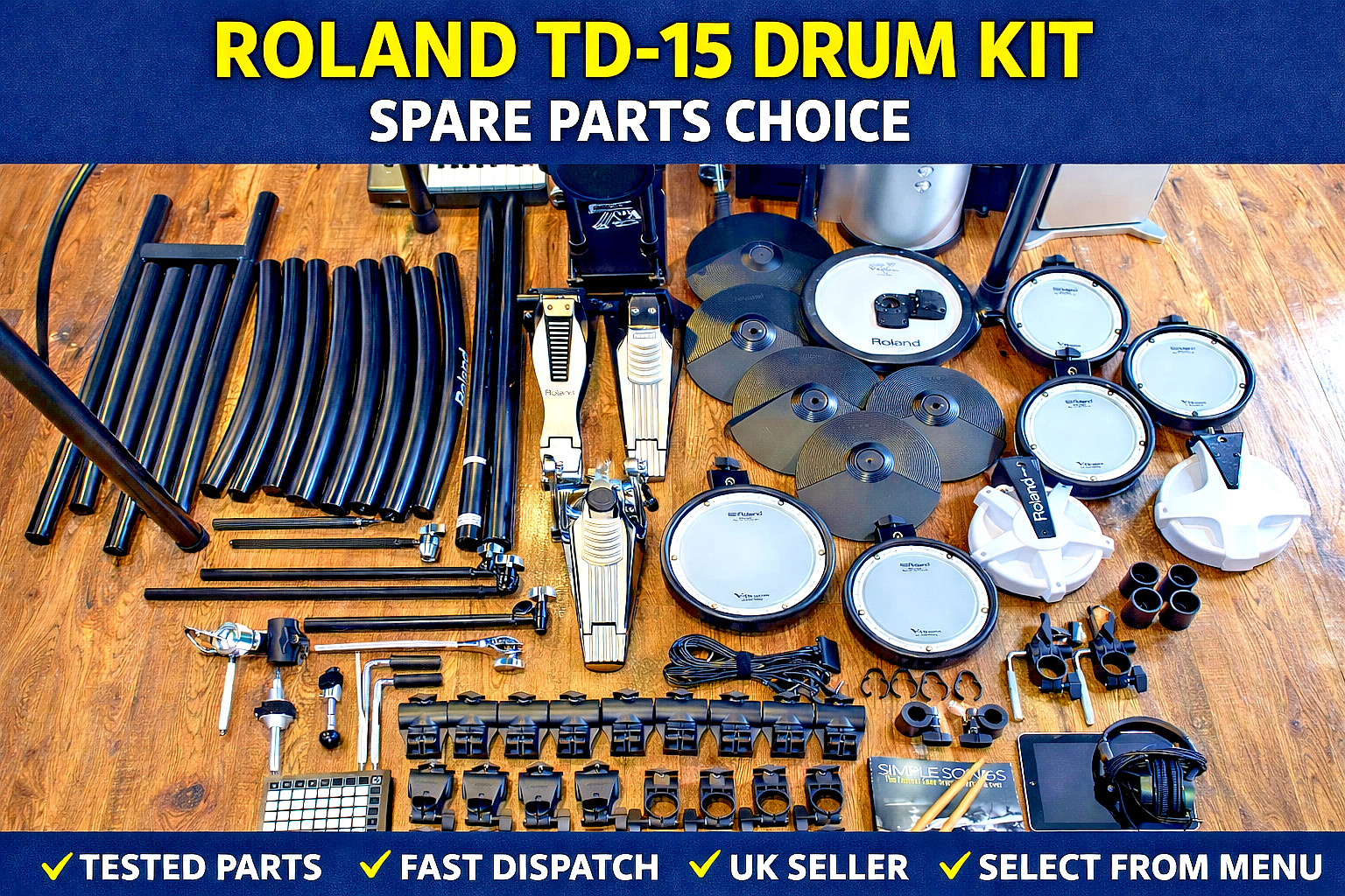 Roland TD-15 Drum Rack Clamp Spare Parts – L-Rod Mount Tube Arm Screws Choice