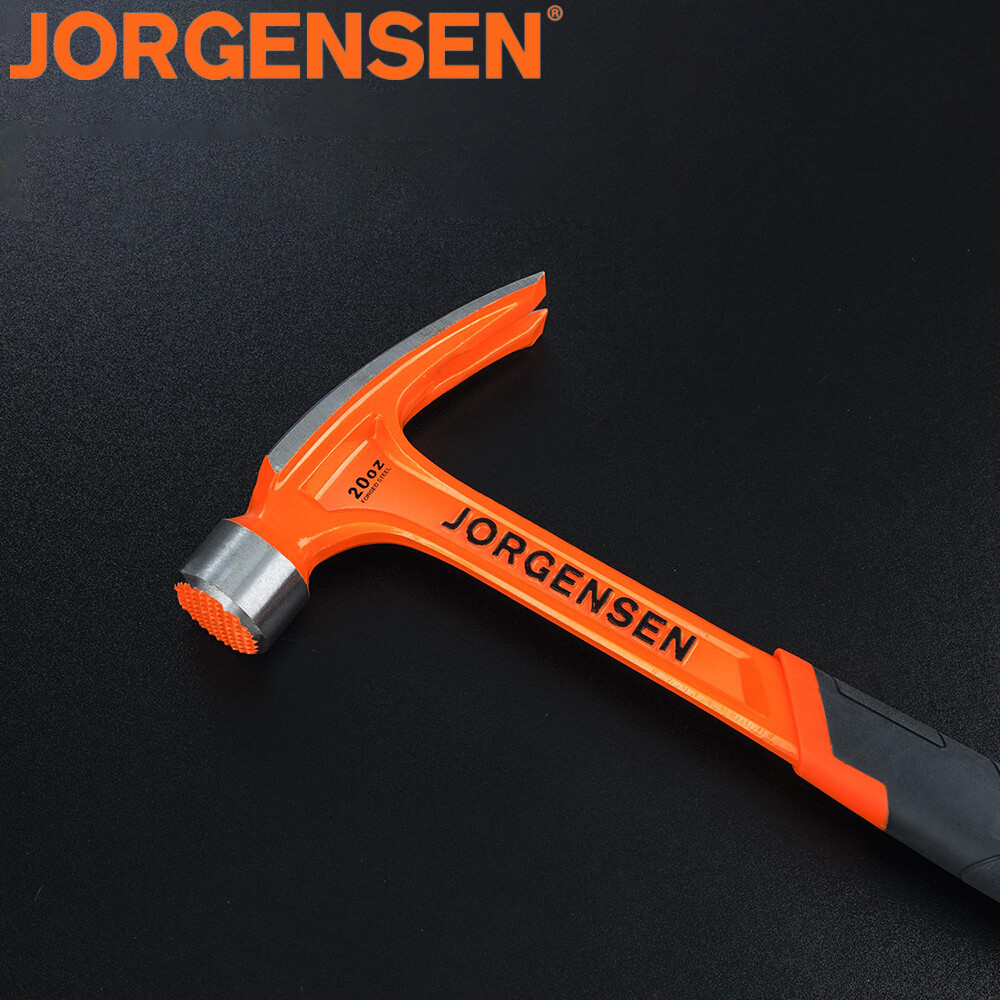 Jorgensen 20oz Framing Hammer Straight Rip Claw Hammer With Shock Reduction Grip