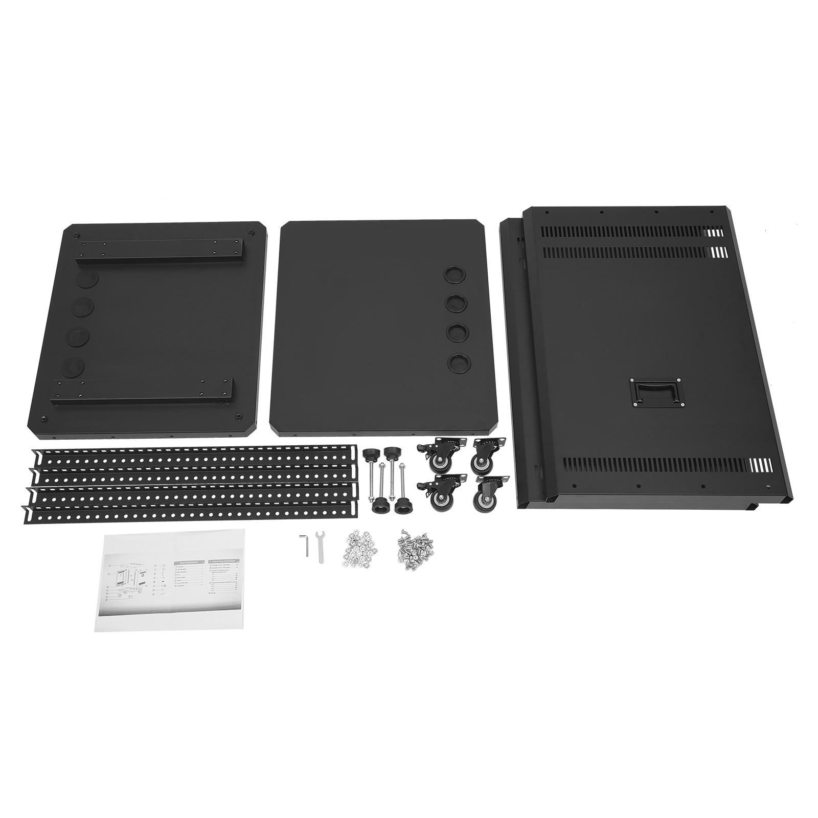 15U Audio Rack, Audio Rack with Feet & Wheels, Rolling Studio Rack Case