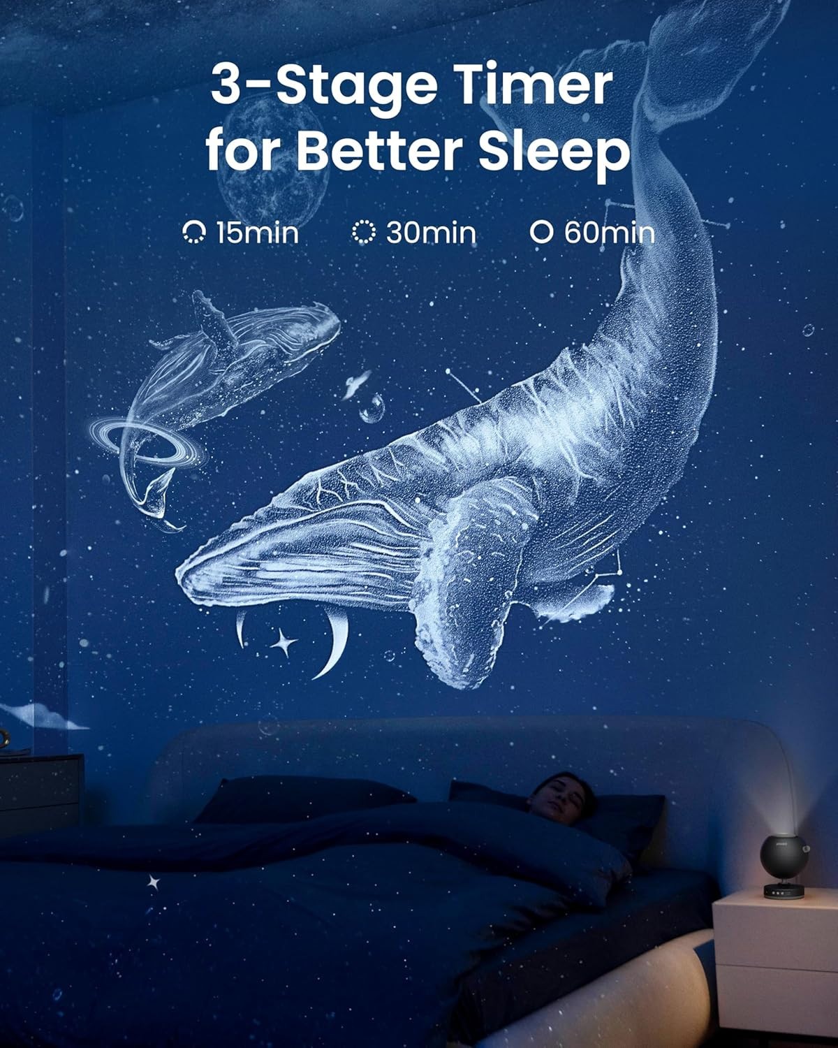 POCOCO Galaxy Star Projector for Bedroom with Replaceable Optical Film Discs