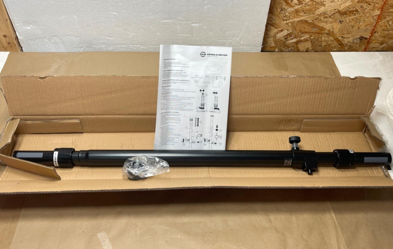 Konig & Meyer 21366-014-55 (KM-21366) Distance Rod, Ring Lock Speaker Mount Pole
