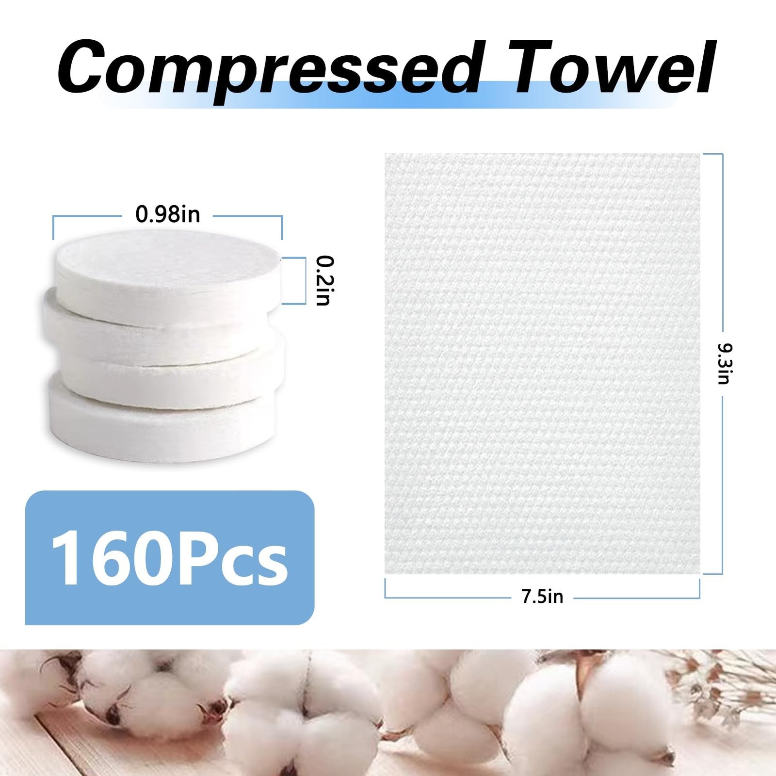 icepac Compressed Towels, Camping, Disposable Face Compressed Towels, Magic T...