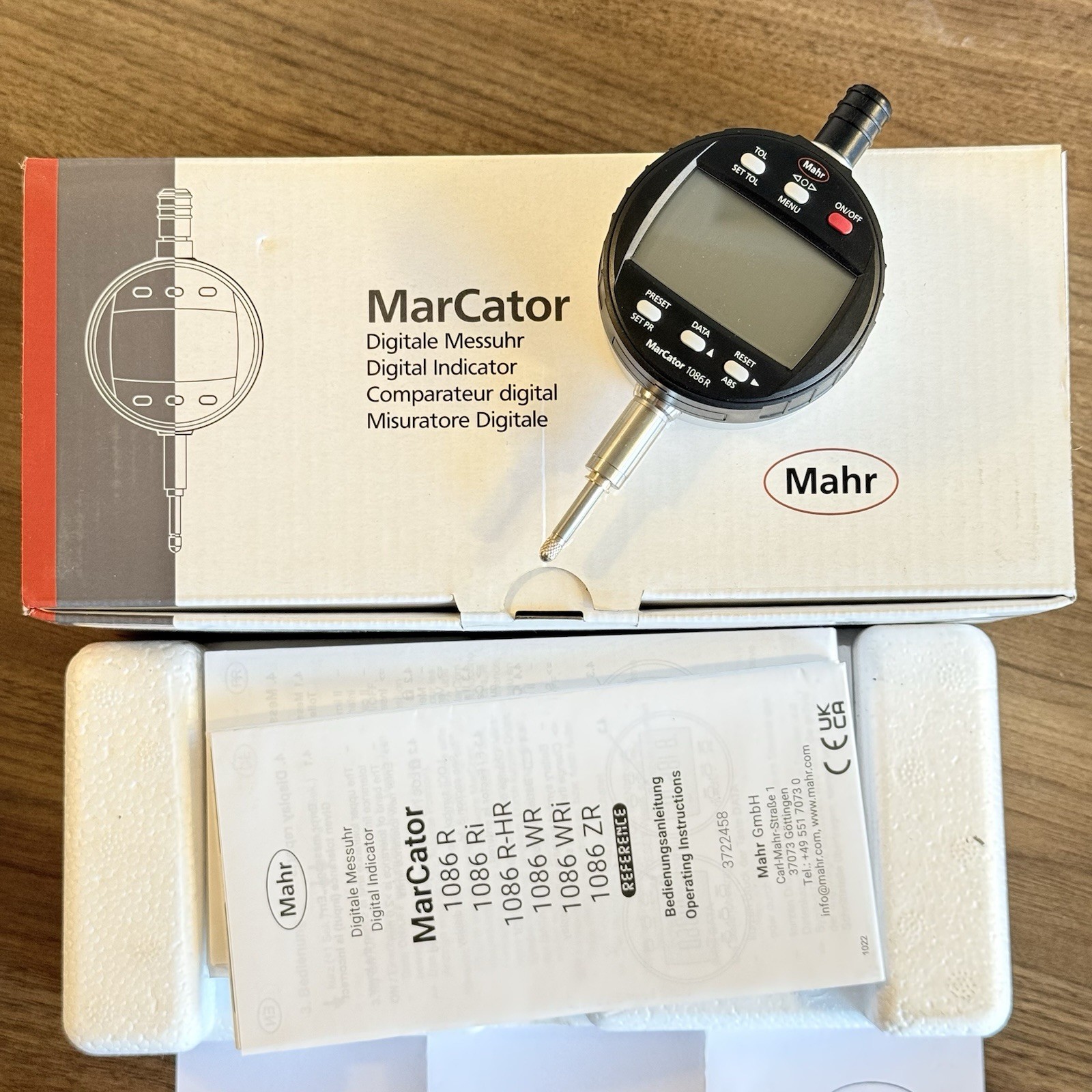 Mahr MarCator 1086ZR Digital Indicator .00002"/.0005mm & .5” Range 4337150