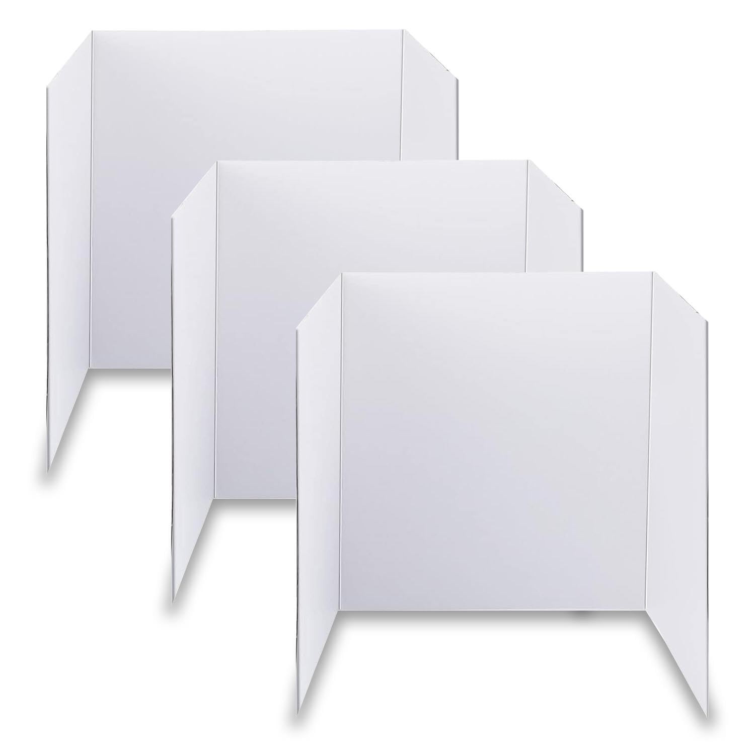 3 pcs Small White Tri-Fold Display Boards, 21 x 14 Inches Corrugated Trifold ...