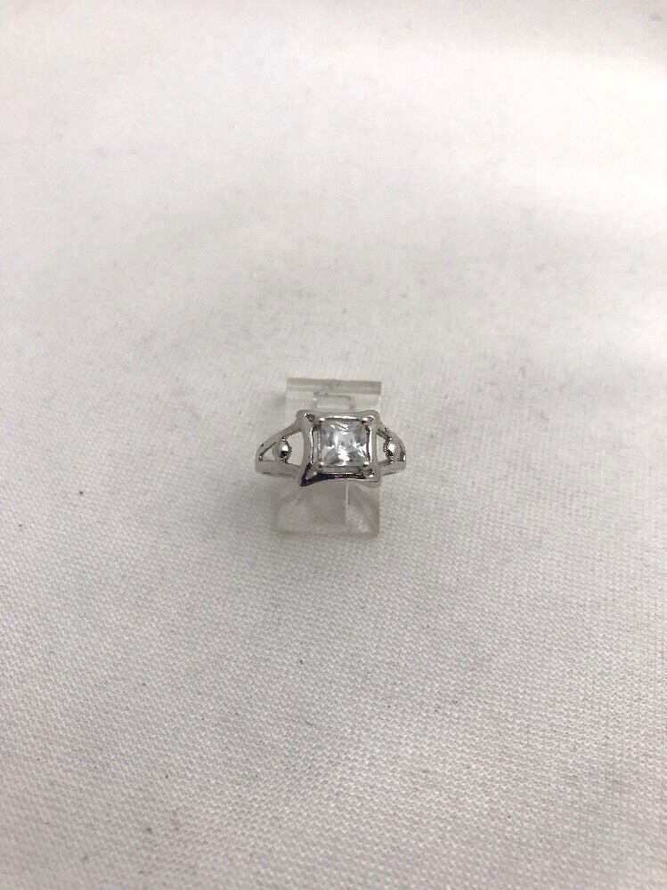 Sterling Silver .925 5mm Square Solitaire Ring Engagement