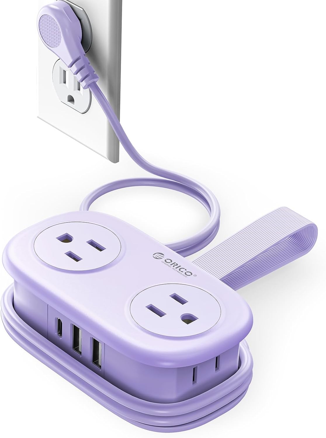 ORICO 7-in-1 Power Strip Extension Cord Small Power Strip Power Strip for Travel