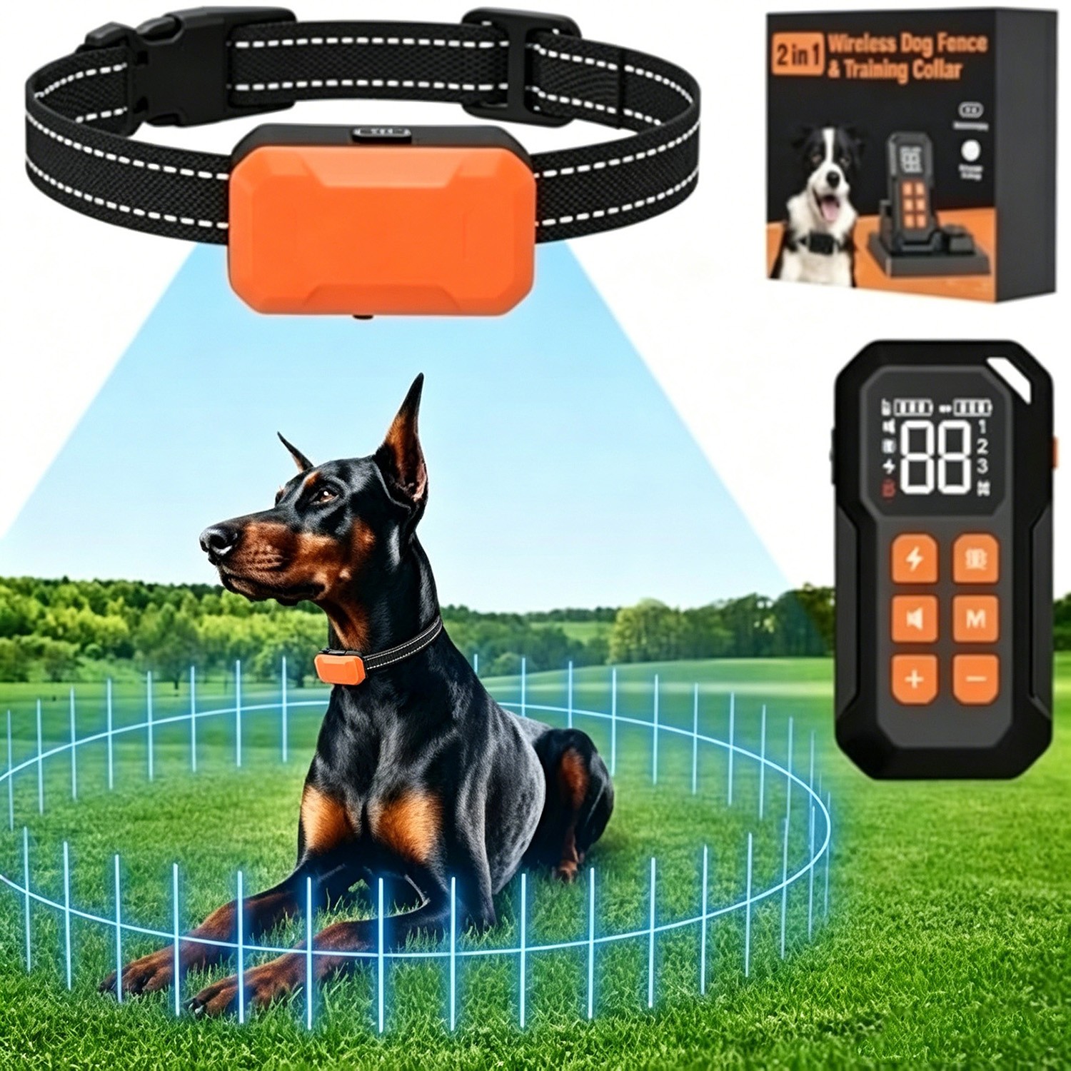 985ft Remote Dog Shock Collar Training Rechargeable Waterproof LCD Pet Trainer