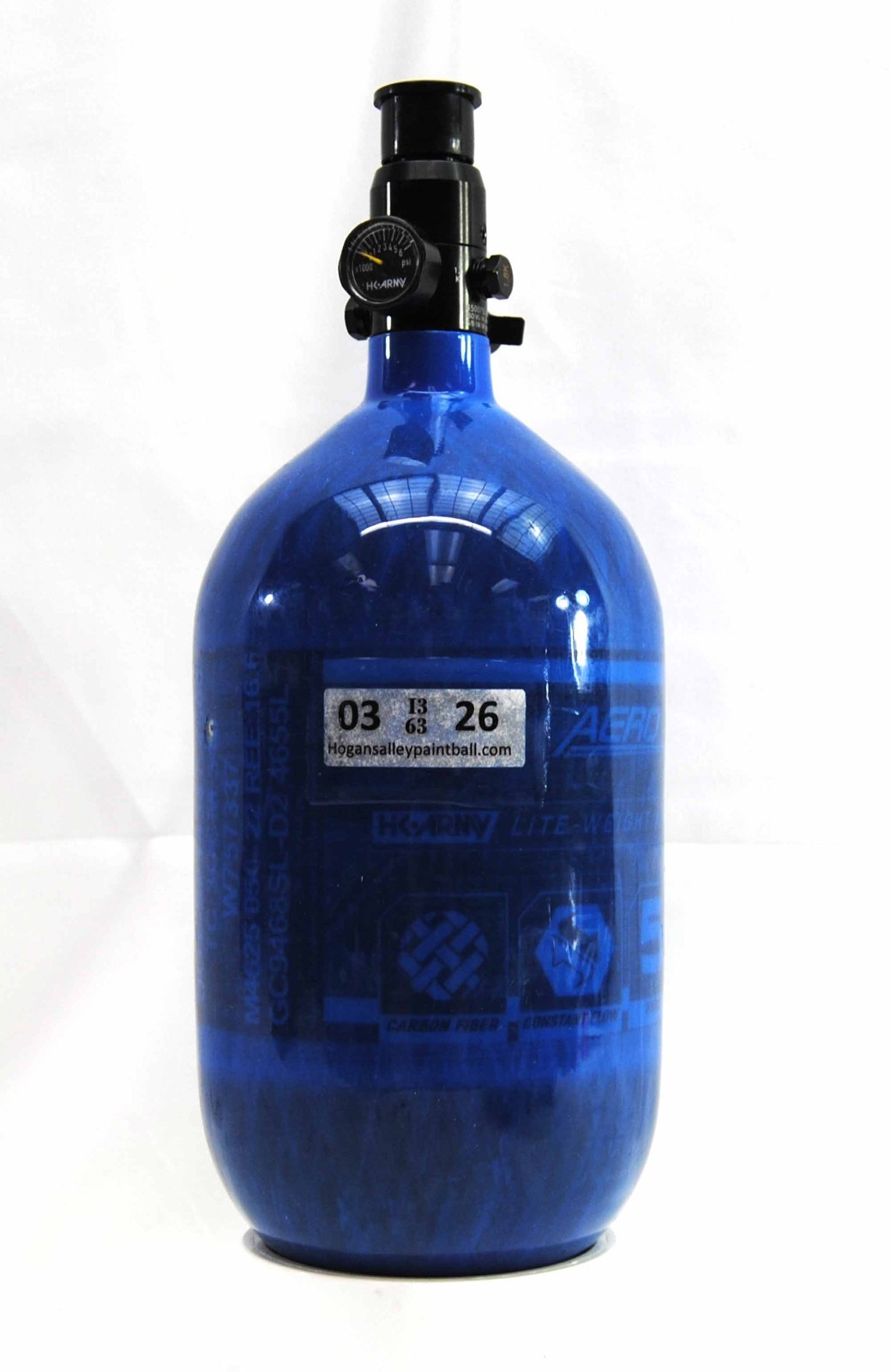 Used HK Army Paintball 68ci/4500psi HPA Aerolite Air Tank Dark Blue 03/26 Date