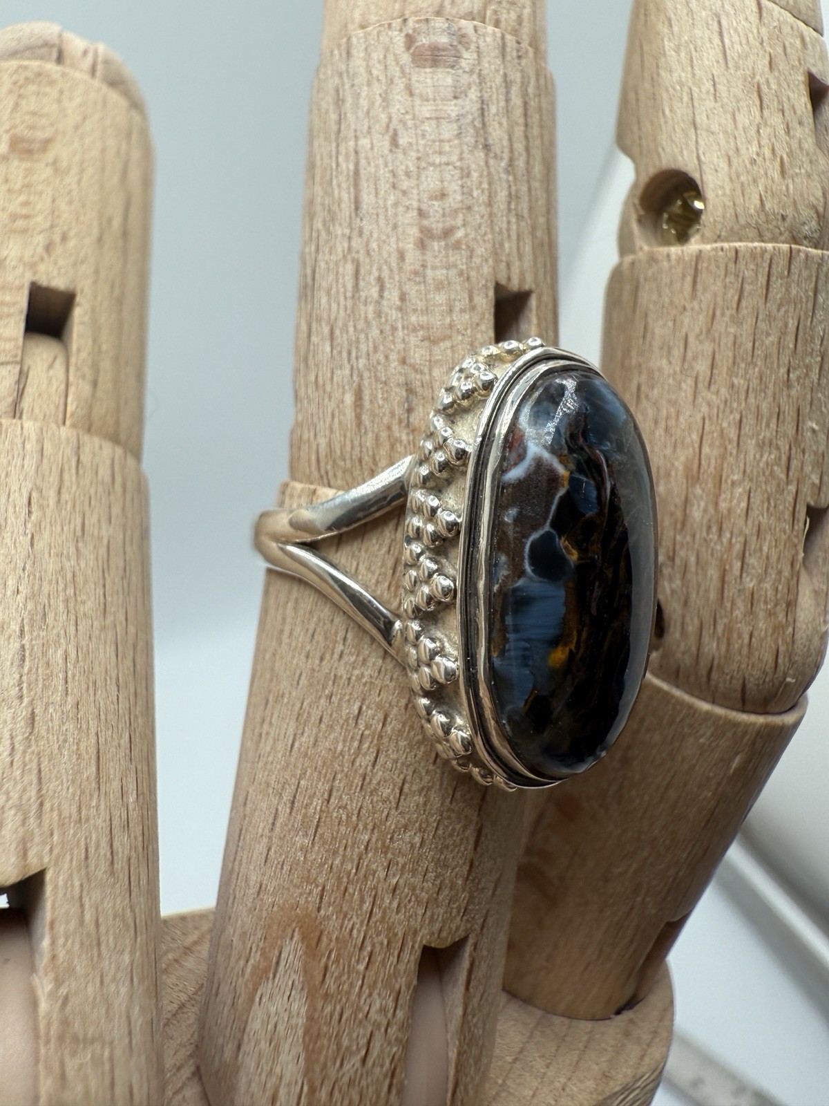 Handmade Sterling Silver Pietersite ring Size 7