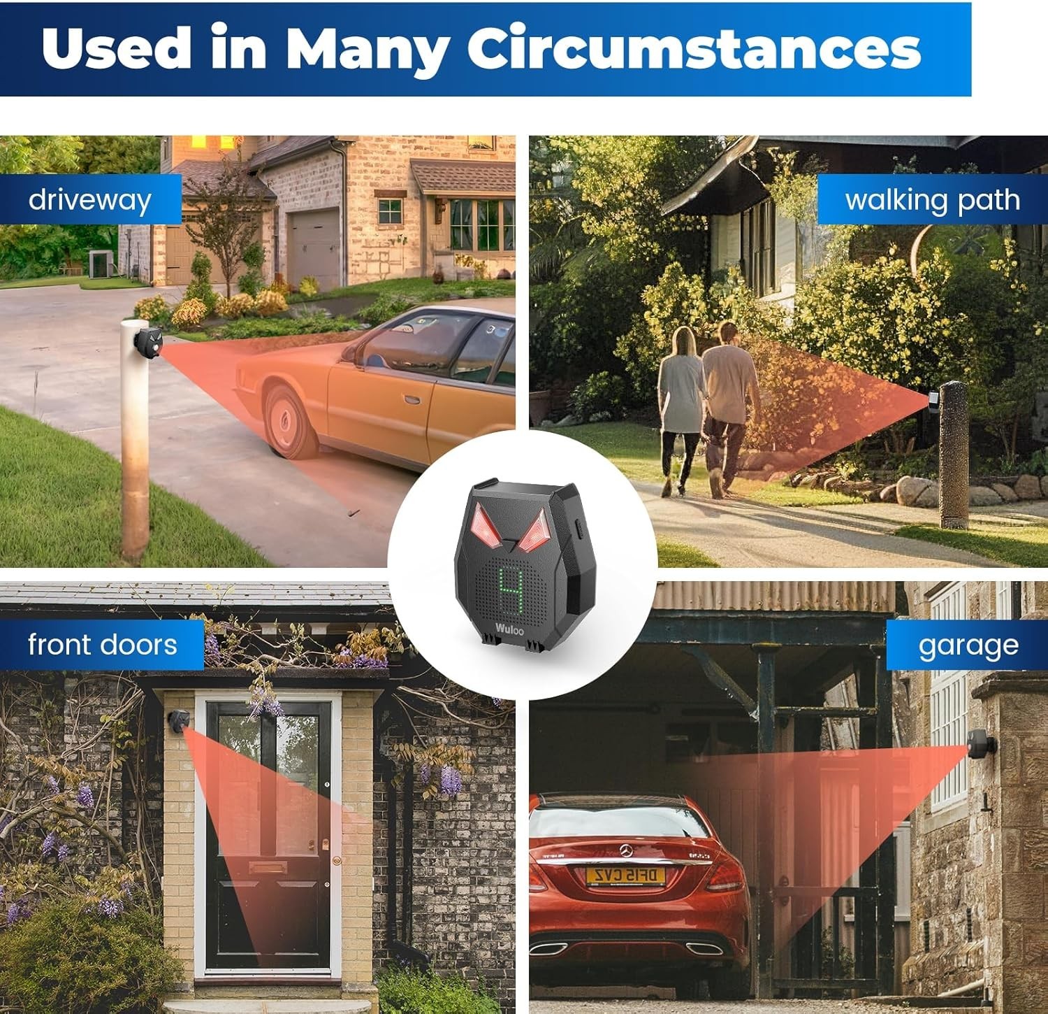 Upgraded Solar Driveway Alert System - Wireless, Indoor/Outdoor Motion Detector