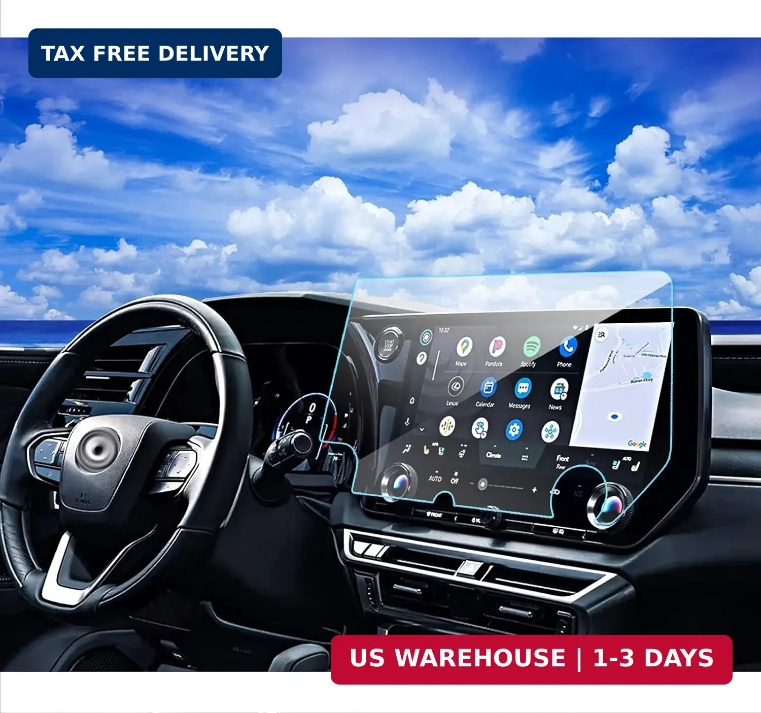 For Lexus RX350h TX 2023-2026 14-Inch Screen Protector Tempered Glass Film