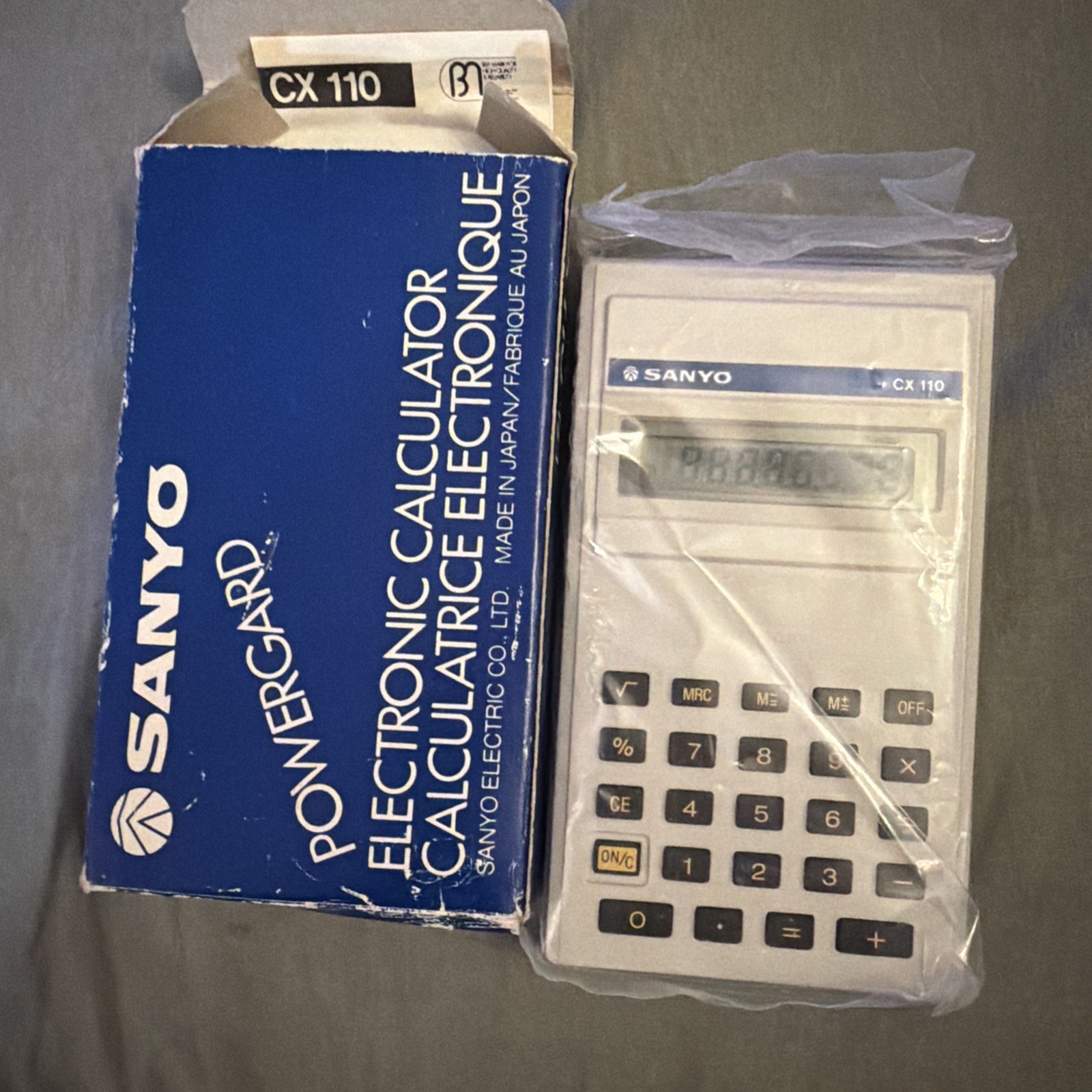Vintage Sanyo Powergard Electronic Calculator CX110 New Old Stock NOS in Box