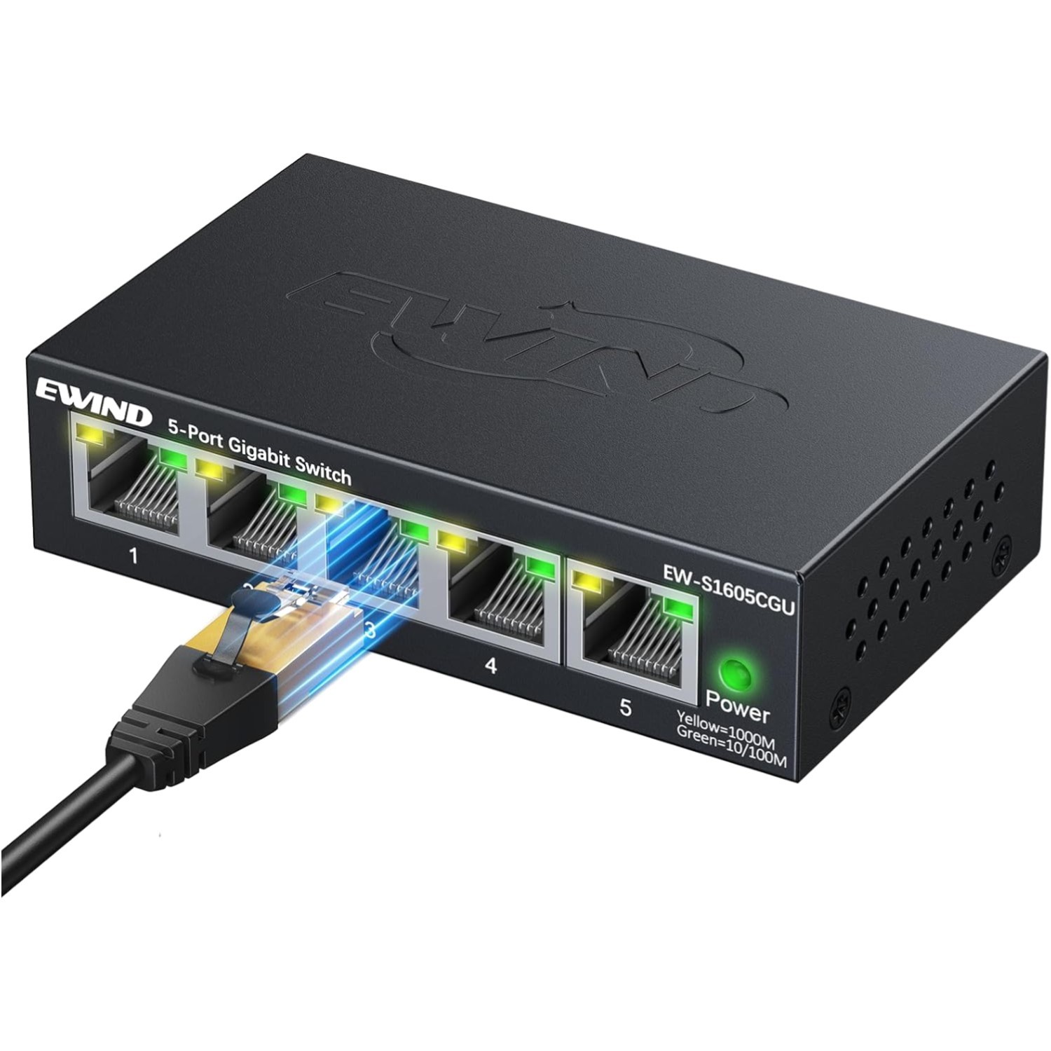 2025 Upgraded 5 Port Gigabit Ethernet Switch with LED&VLAN Isolation, Lifetim...
