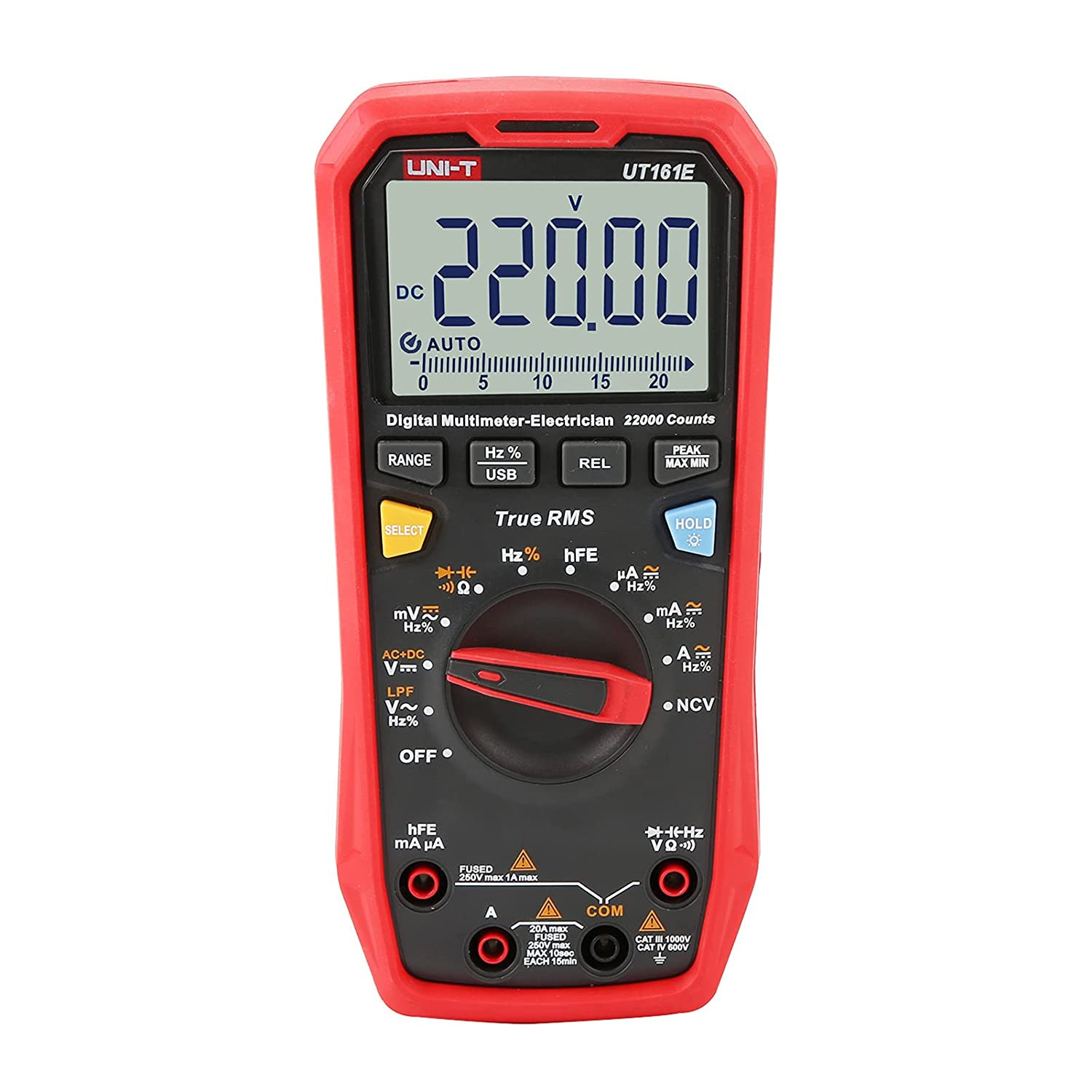 UT161E 1000V Digital Multimeter - 22000 Counts True RMS AC/DC Tester