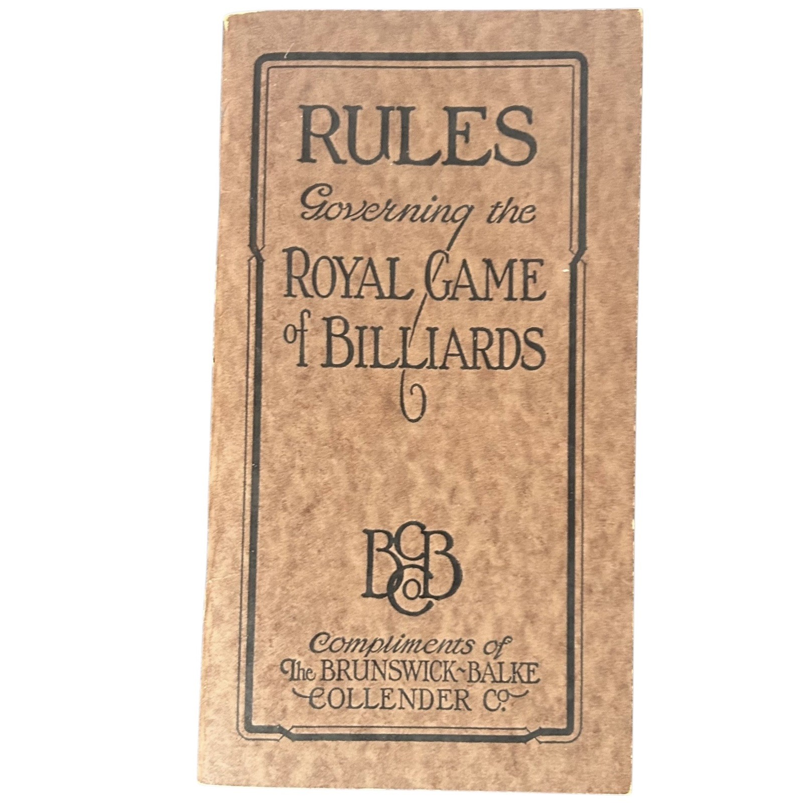 Original 1925 Brunswick Balke Collender Rules Governing Royal Game of Billiards