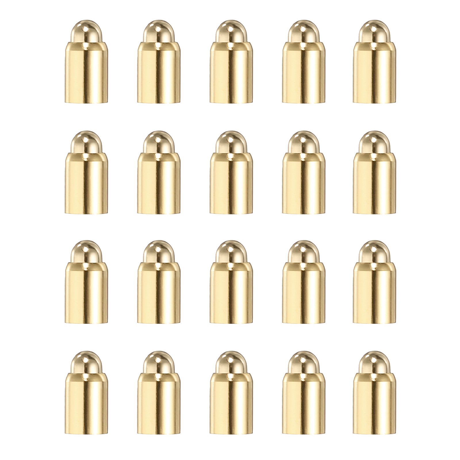 20Pcs 5mm Spring Test Probe Pin, Gold Plated Spring Loaded Thimble Pins