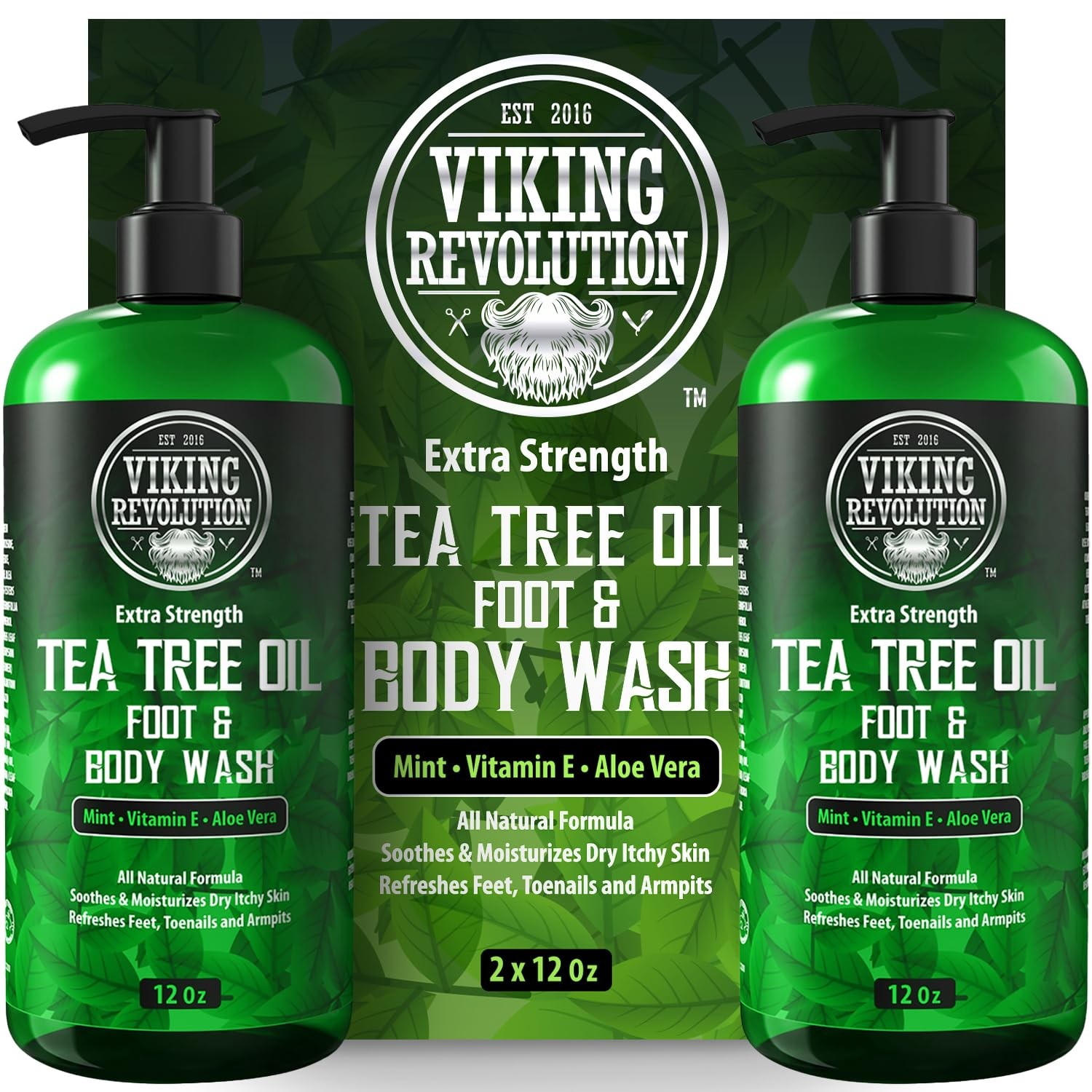 Viking Revolution Tea Tree Oil Body Wash Soap For Men - Helps Athlete'