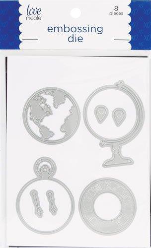 Love Nicole Embossing Die 8 pc Globe & Compass STC0272