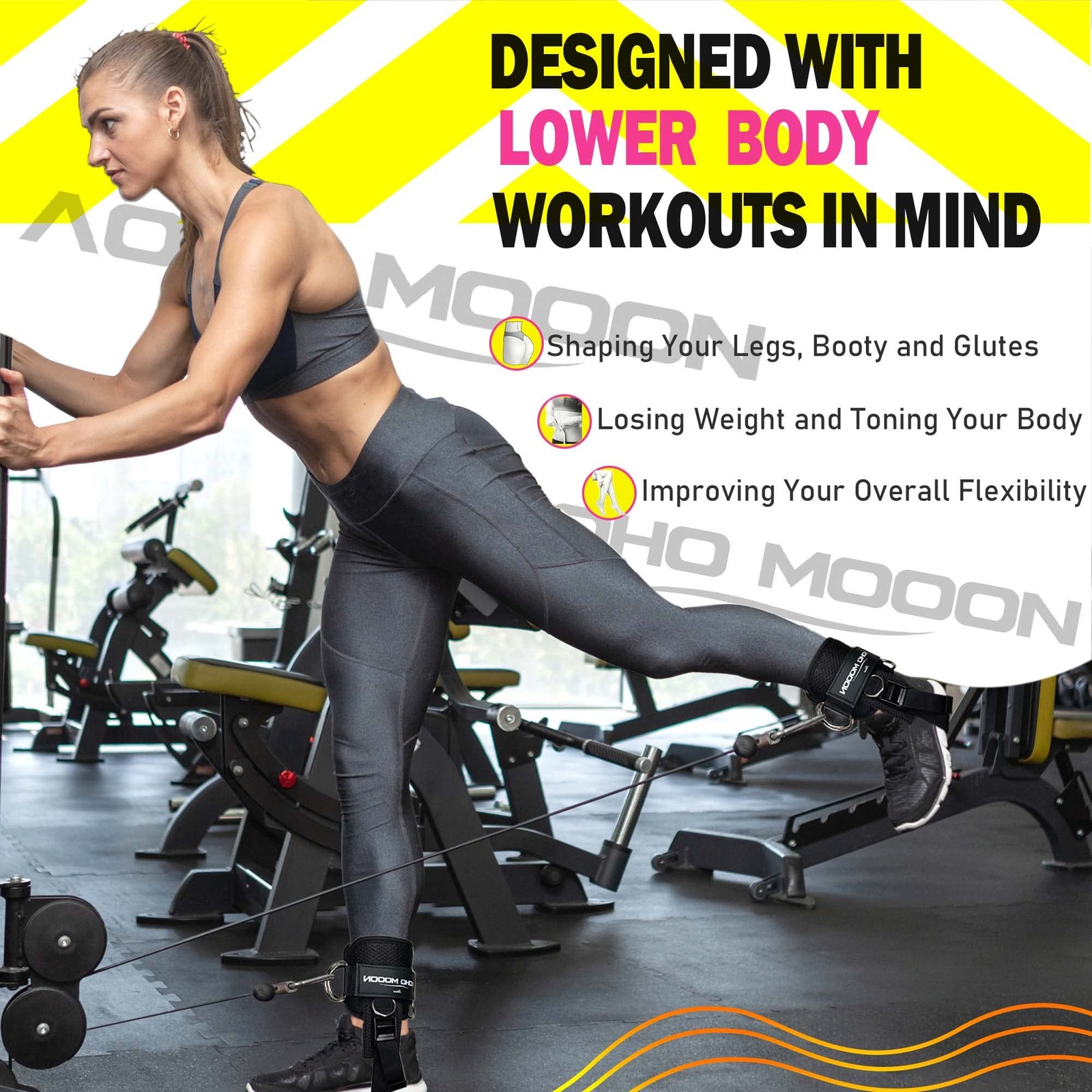 Adjustable Ankle Straps for Cable Machines Neoprene Cuffs for Glute Kickbacks