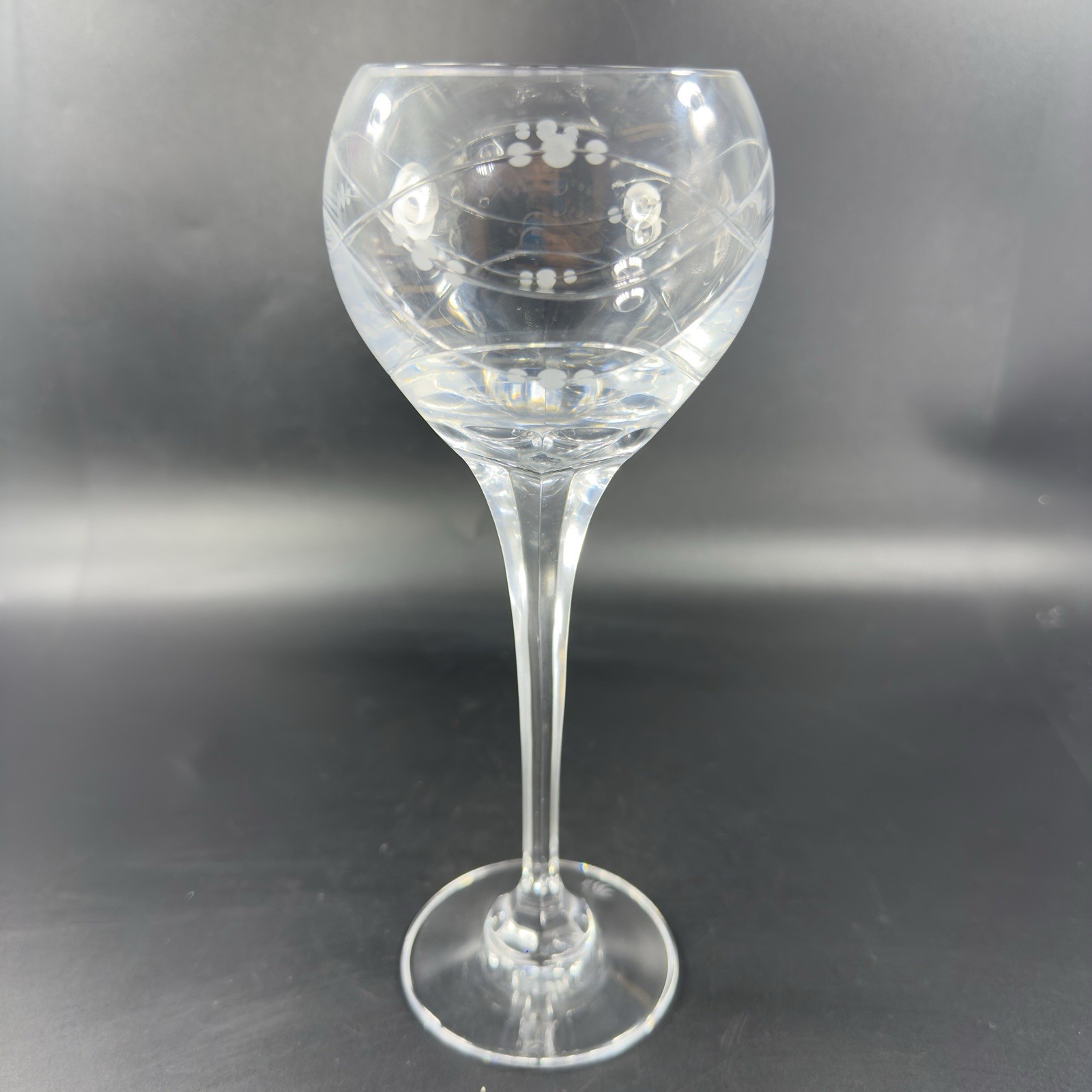 Royal Doulton PRECIOUS Pattern Clear Crystal Goblet Etched Glasses Cups VTG Set2