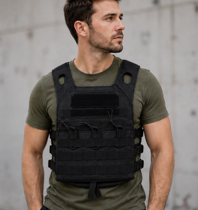 Unbranded Tactical Plate Carrier Vest MOLLE Adjustable Black