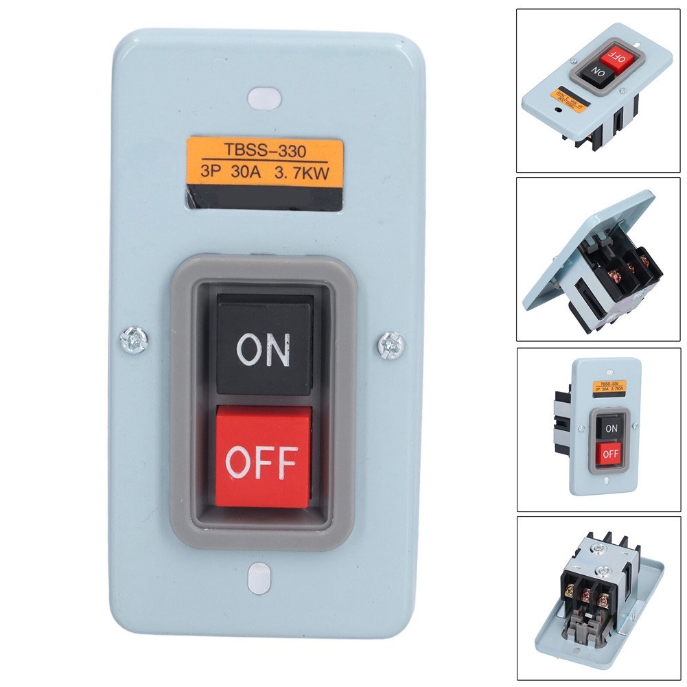 3P 3 Phase 30A 3.7KW Maintained On/Off Power Pushbutton Switch TBSP-330