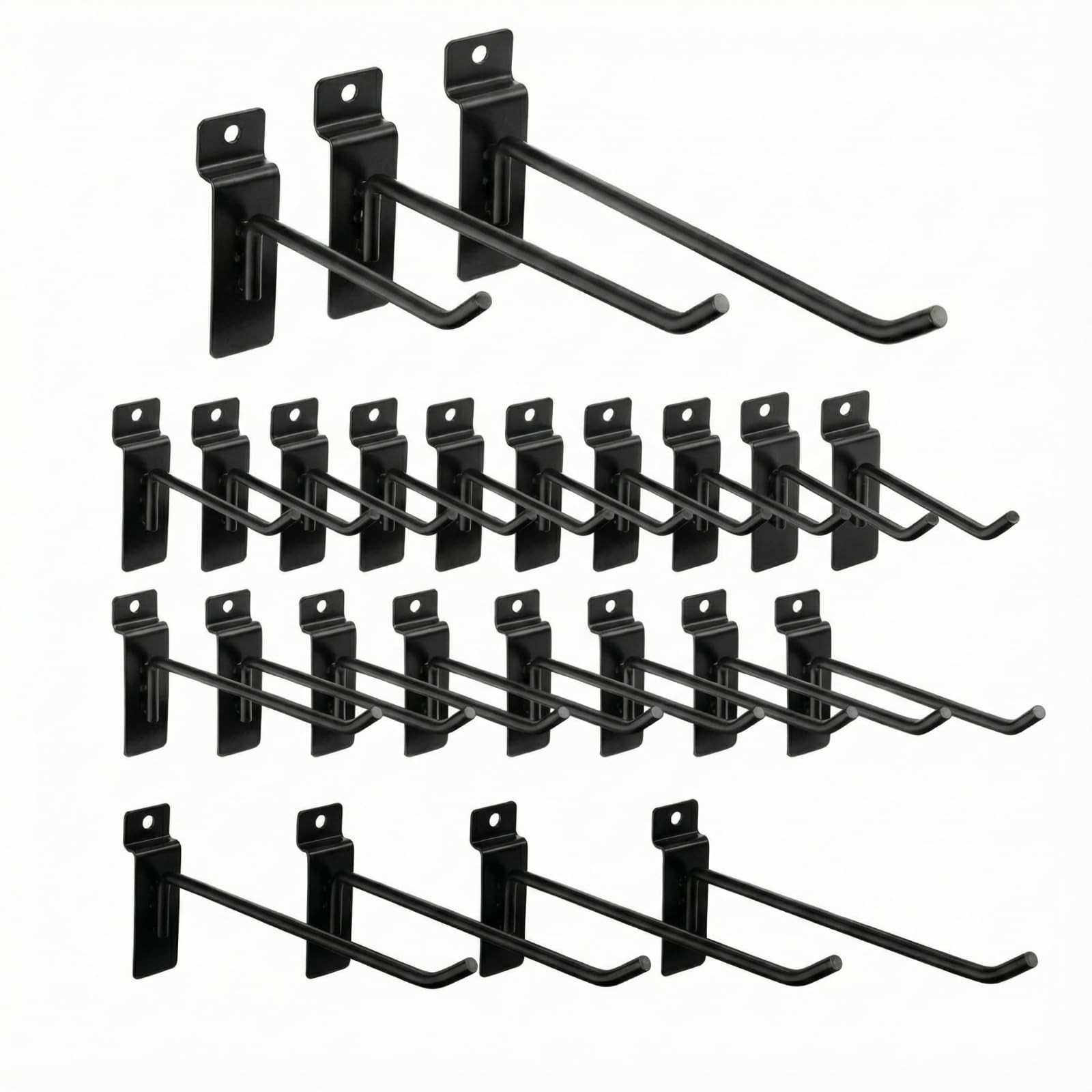 Ferraycle 24 Pack Slatwall Hooks Heavy Duty Garage Wall Hooks Set, 4/6/8 Inch...