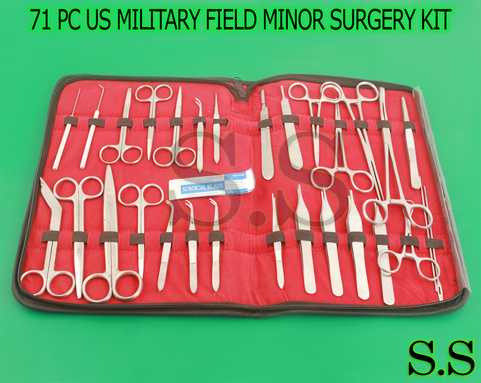 71 US MILITARY FIELD MINOR SURGERY SURGICAL VETERINARY DENTAL INSTRUMENTS KT