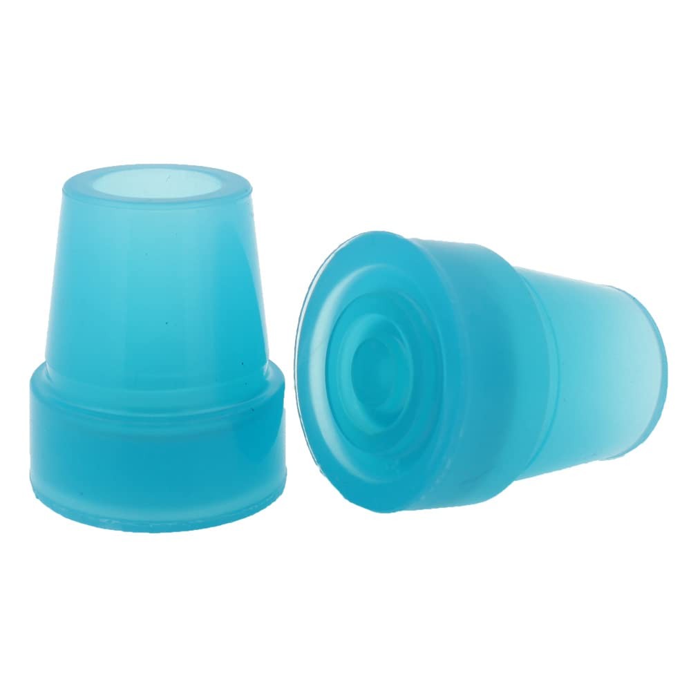 2 Pcs: 3/4" (19mm) Glow in The Dark Rubber Tips Ferrules for 19mm, Blue