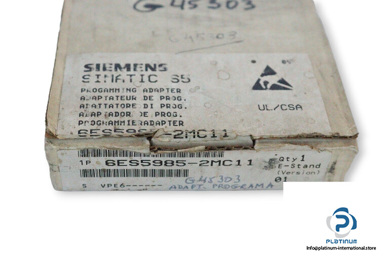SIEMENS 6ES5985-2MC11 PROGRAMMING ADAPTER_SIEMENS 6ES59852MC11